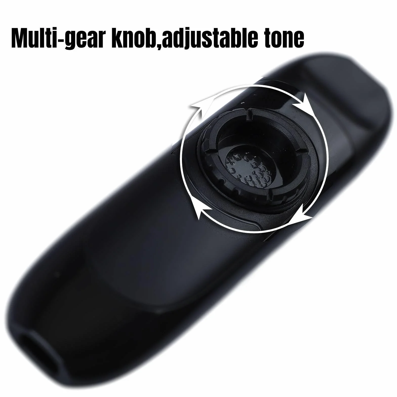 Elektryczne Kazoo, 4,3-calowe Elektryczne Kazoo z Przetwornikiem, Regulowany Instrument Muzyczny, Profesjonalne Kazoo z Membranami Fletowymi, 3,5-calowy Adapter i Smycz, Mini Kazoo (Czarny)