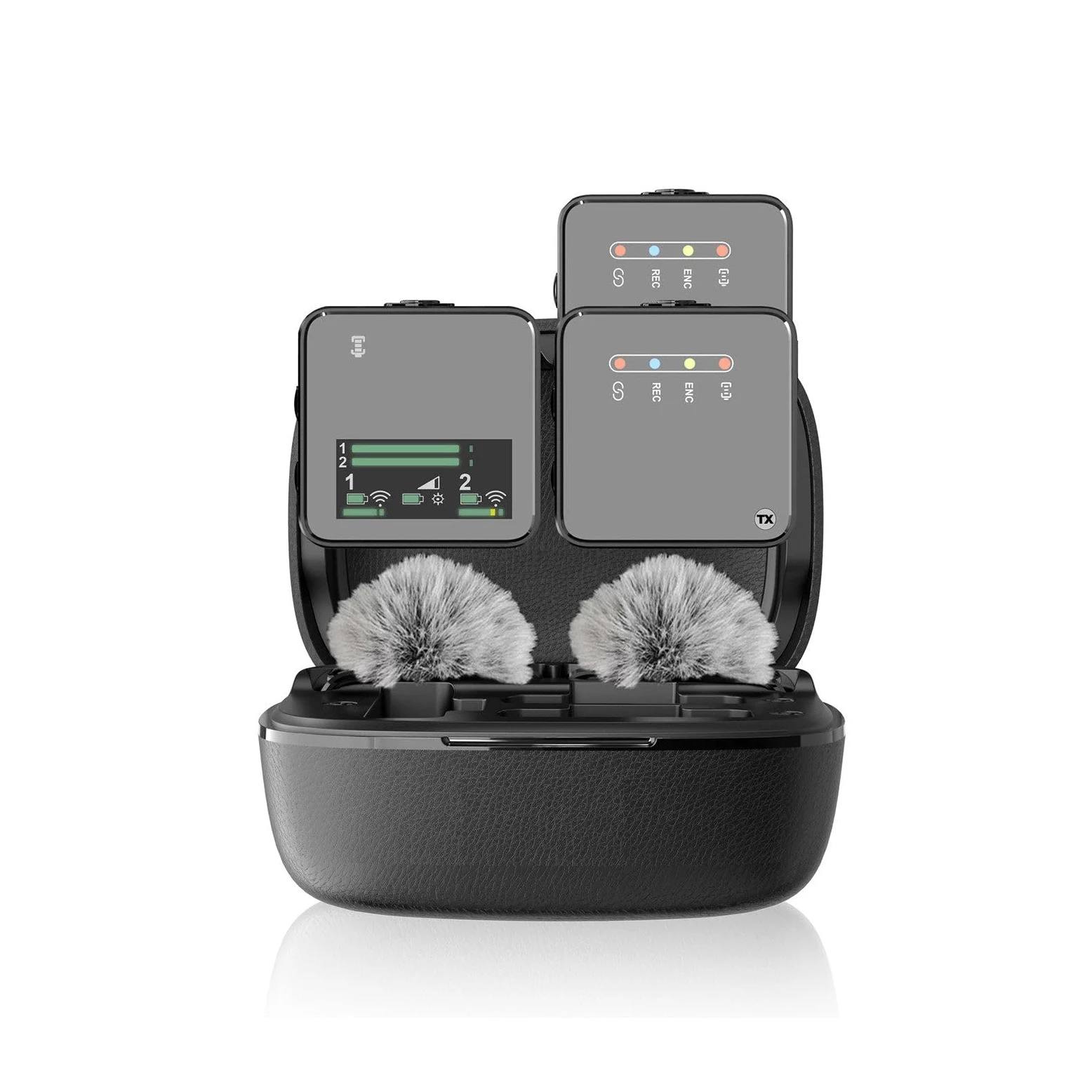 Bezprzewodowy mikrofon krawatowy, radio telefonu komórkowego i zintegrowana pamięć masowa z mikrofonem. Otwórz pokrywę i nagrywaj dźwięk z transmisji na żywo na zewnątrz