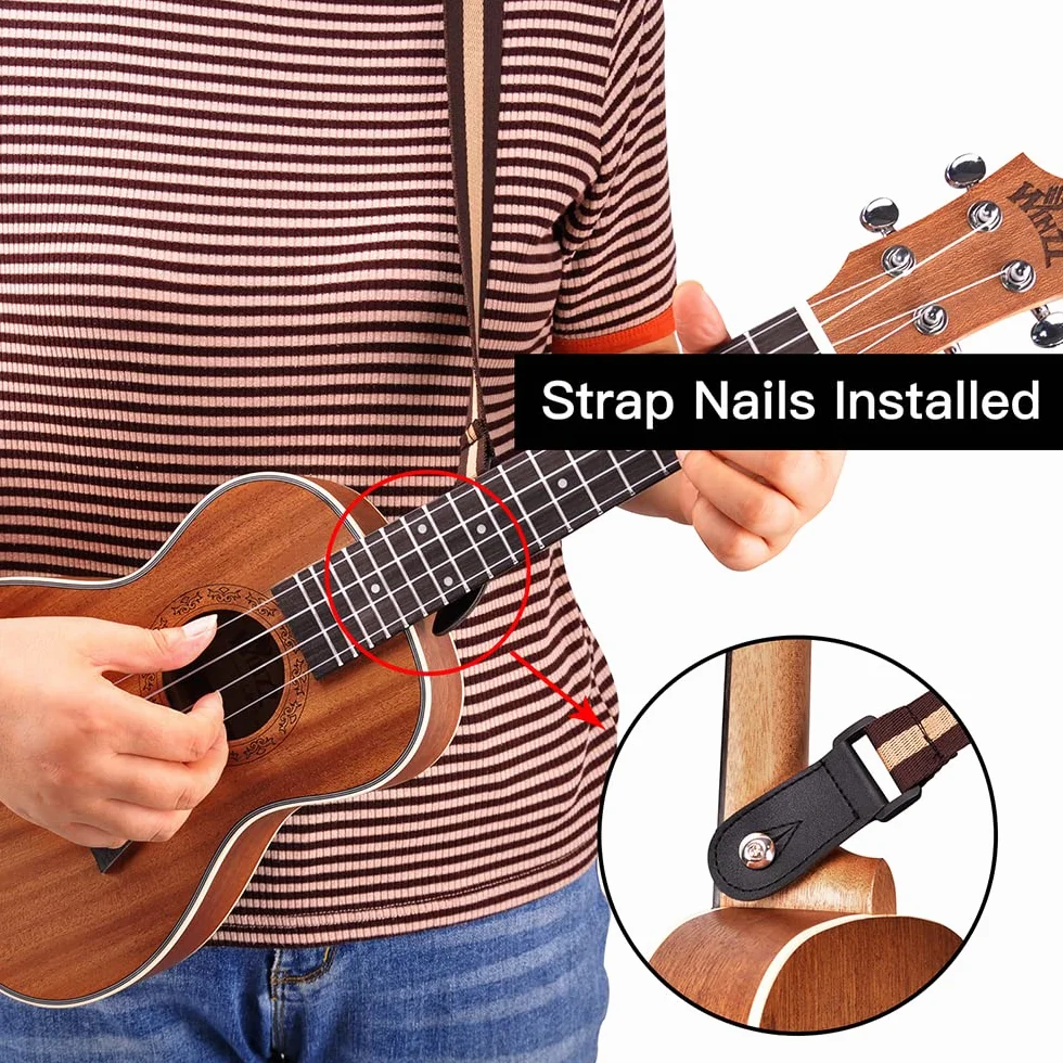Winzz Ukulele koncertowe 60 cm dla dorosłych początkujących, mahoniowe drewniane ukulele zestaw startowy ze stojakiem i kapodastrem