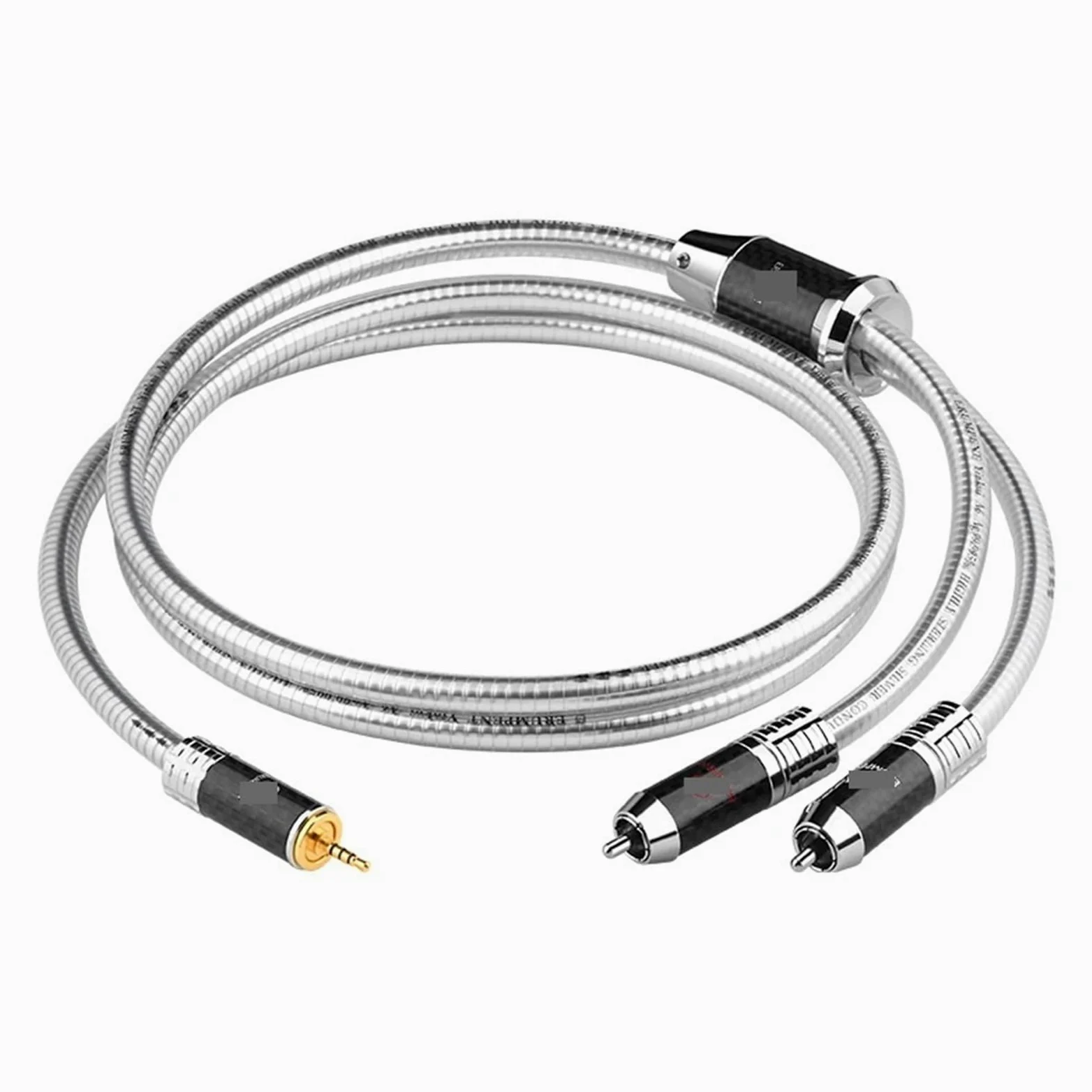 Zbalansowany kabel audio HiFi 4,4 mm na 2 RCA męski srebrny kabel Hi-end 2,5/4,4 mm Jack do 2 RCA do wzmacniacza głośnikowego do słuchawek (kabel 2,5 mm do 2RCA, 5)