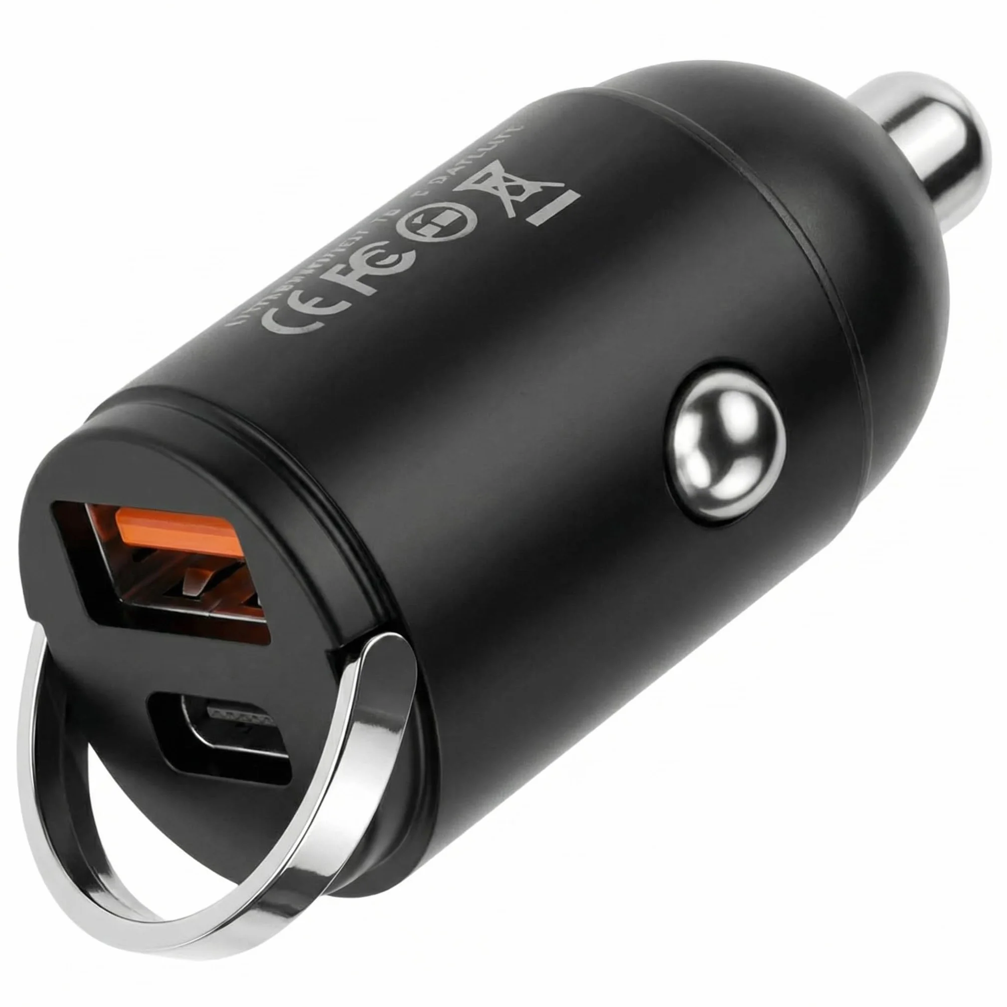 QWORK Ładowarka samochodowa USB-C, 2 porty DC 12 V 30 W, kompatybilna z PD 30 W, QC3.0 i 22,5 W szybkie ładowanie