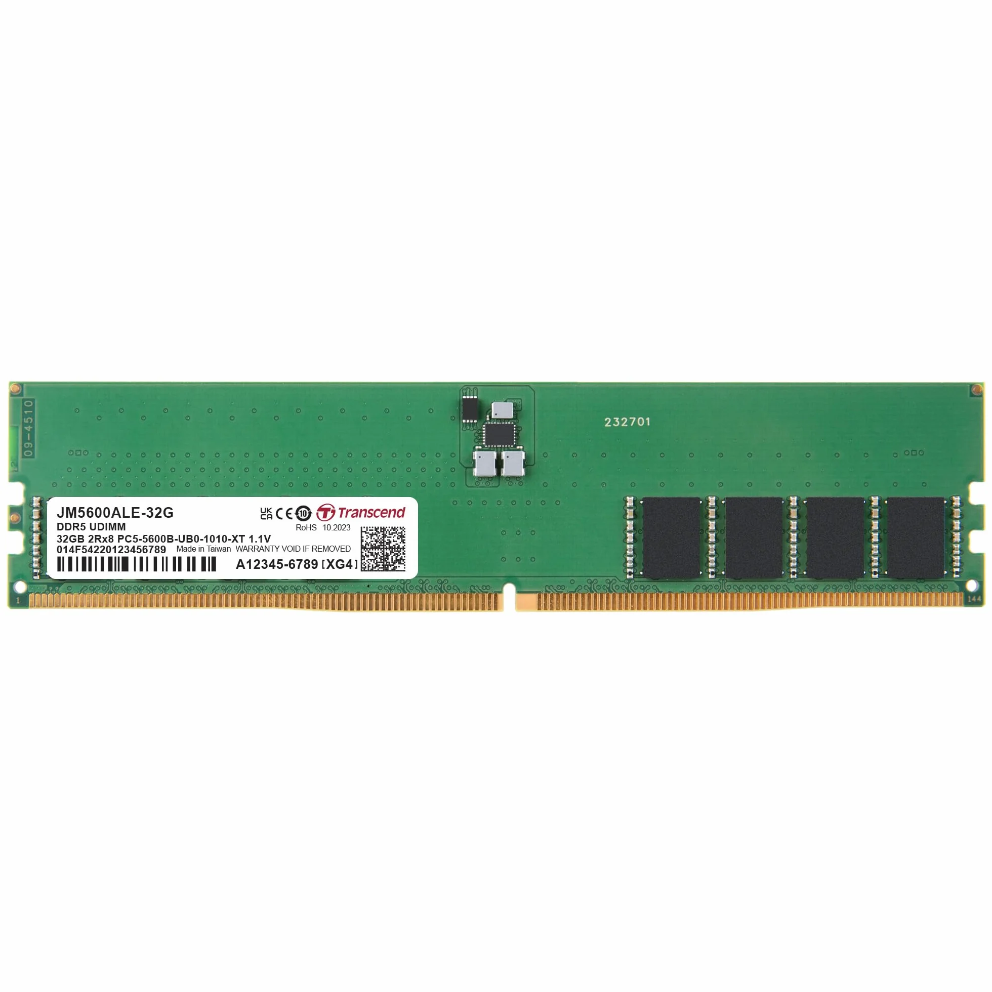 Transcend 32GB JM DDR5 5600 DIMM 2Rx8 - JM5600ALE-32G