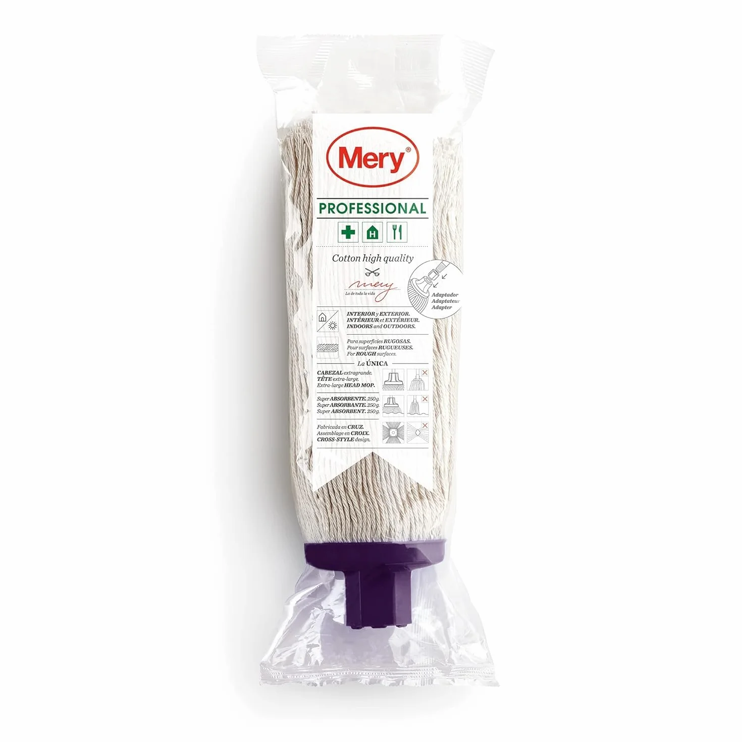 Mery Profi mop bawełna ecru 250 g, 25 cm, 11 x 7 x 35 cm
