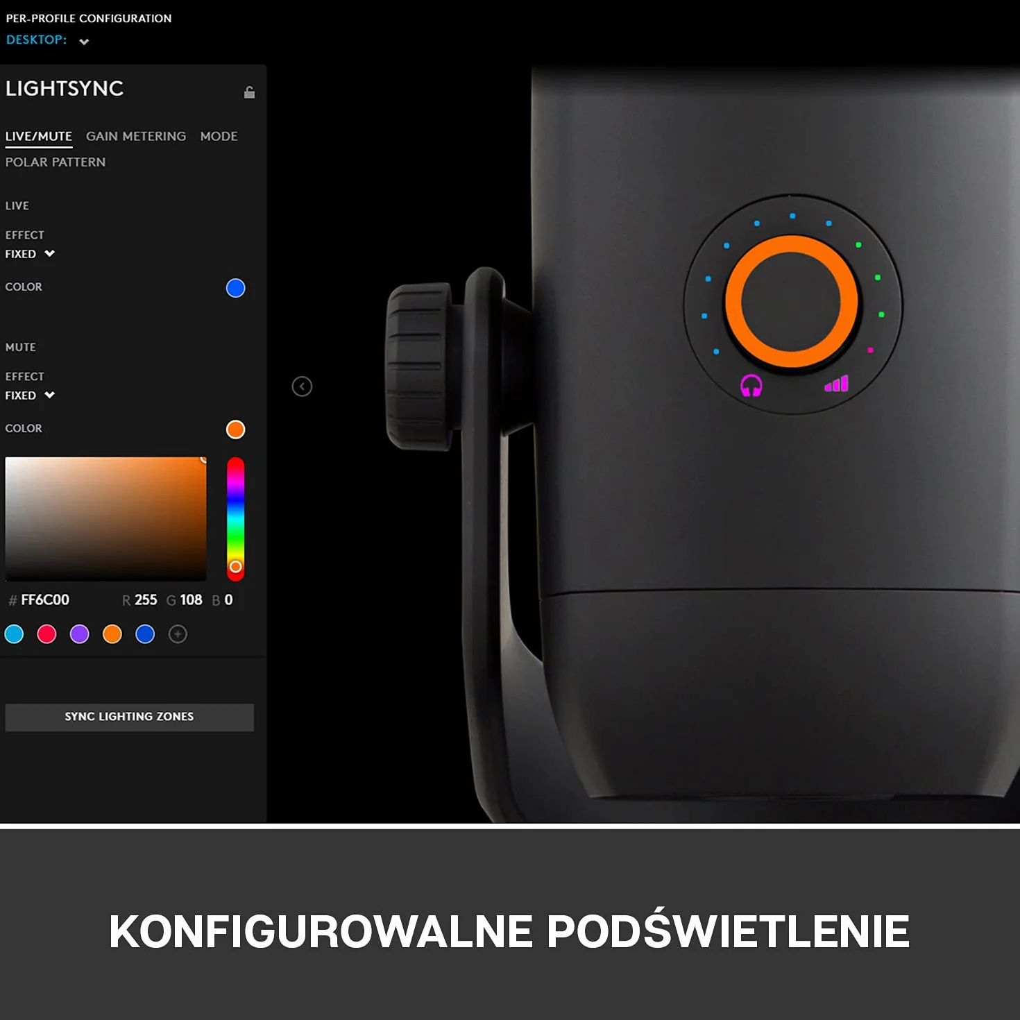 Blue Yeti X Professional Mikrofon Kondensacyjny USB do PC, Mac, Gamingu, Nagrywania, Streamingu, Podcastów na PC, Mikrofon z Funkcją High-Res Metering, Oświetleniem LED, Efekty Blue VO!CE - Czarny