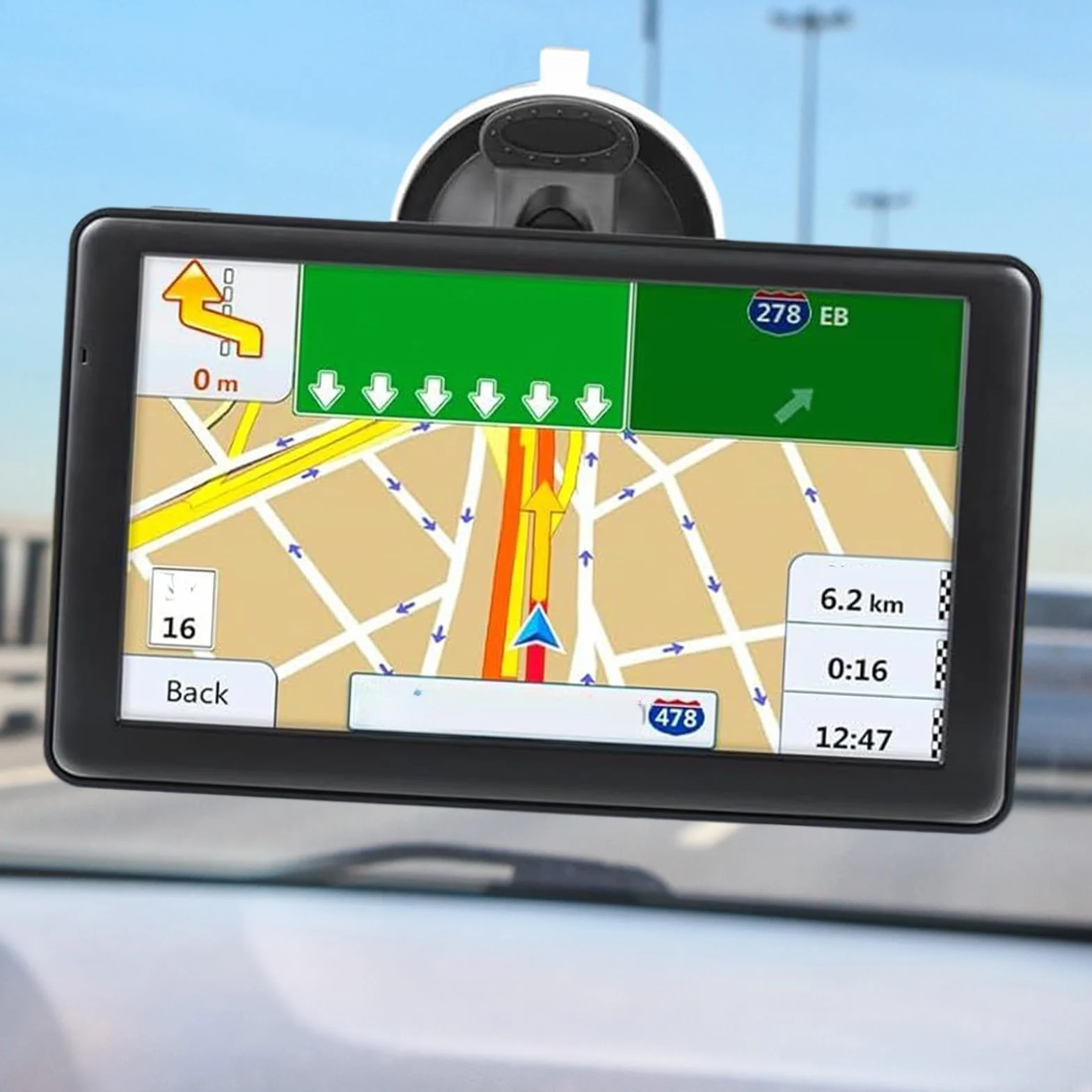 Nawigacja samochodowa GPS, nawigacja samochodowa 17,7 cm, inteligentny ekran dotykowy z ekranem o wysokiej rozdzielczości i mapami do pojazdów ciężarowych i długich podróży