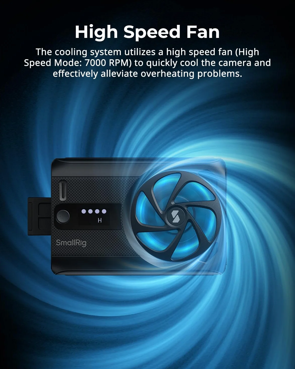 SMALLRIG Kühlventilator mit integriertem Akku, externes Kamerakühlsystem, Einrastdesign für Sony A7 IV/A7S III/A7C II/A6700/ZV-E10/ZV-E10 II/FX3/FX30, für Canon R5/R5 Mark II/R6 Mark III - 5329