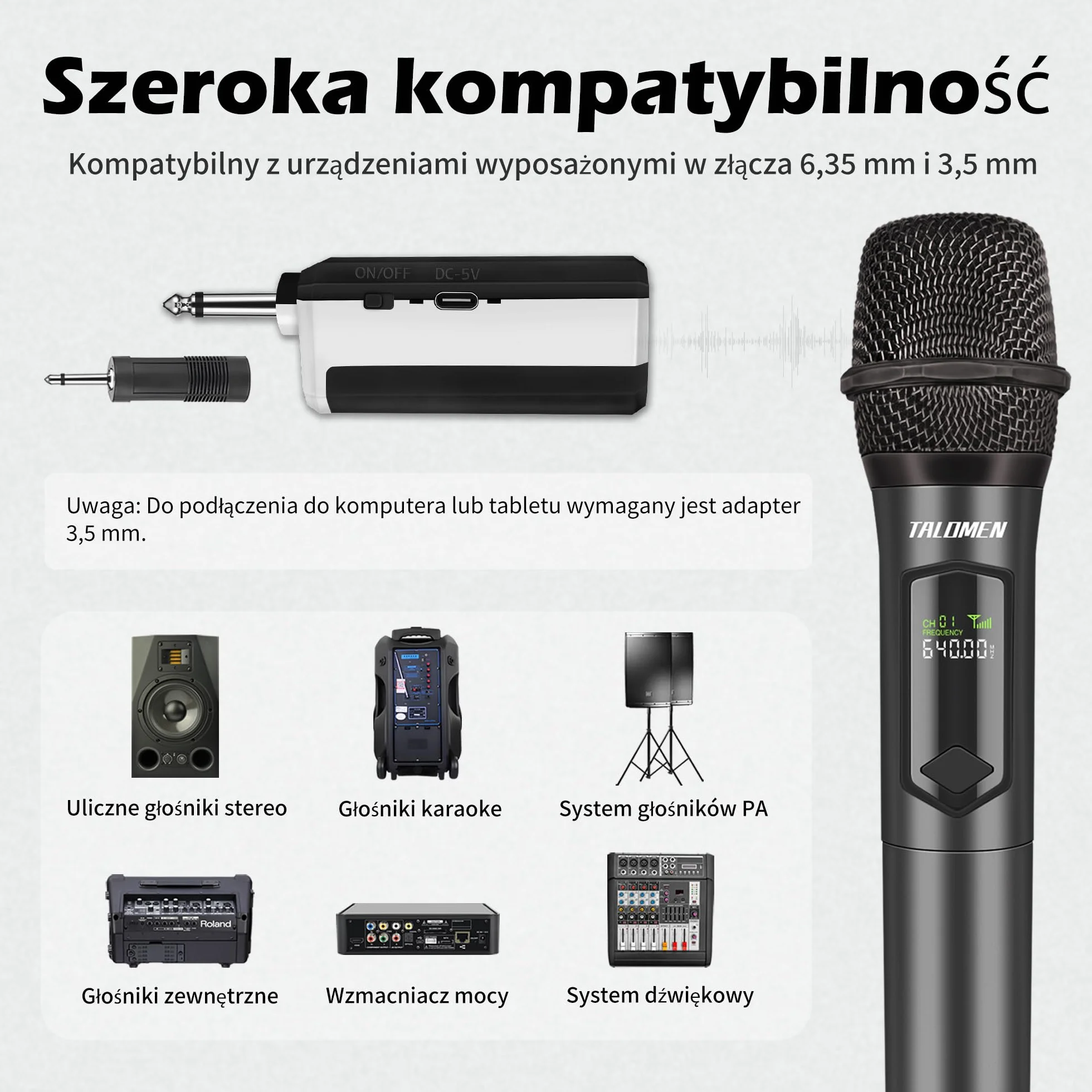 TalomenMikrofony bezprzewodowe 2,4 GHz,ręczny system mikrofonowy z odbiornikiem,profesjonalny dwa mikrofony do karaoke,160 ft,ładowalny mikrofon idealny dla karaoke,śpiewu,kościoła,imprez,wesel,K60-2