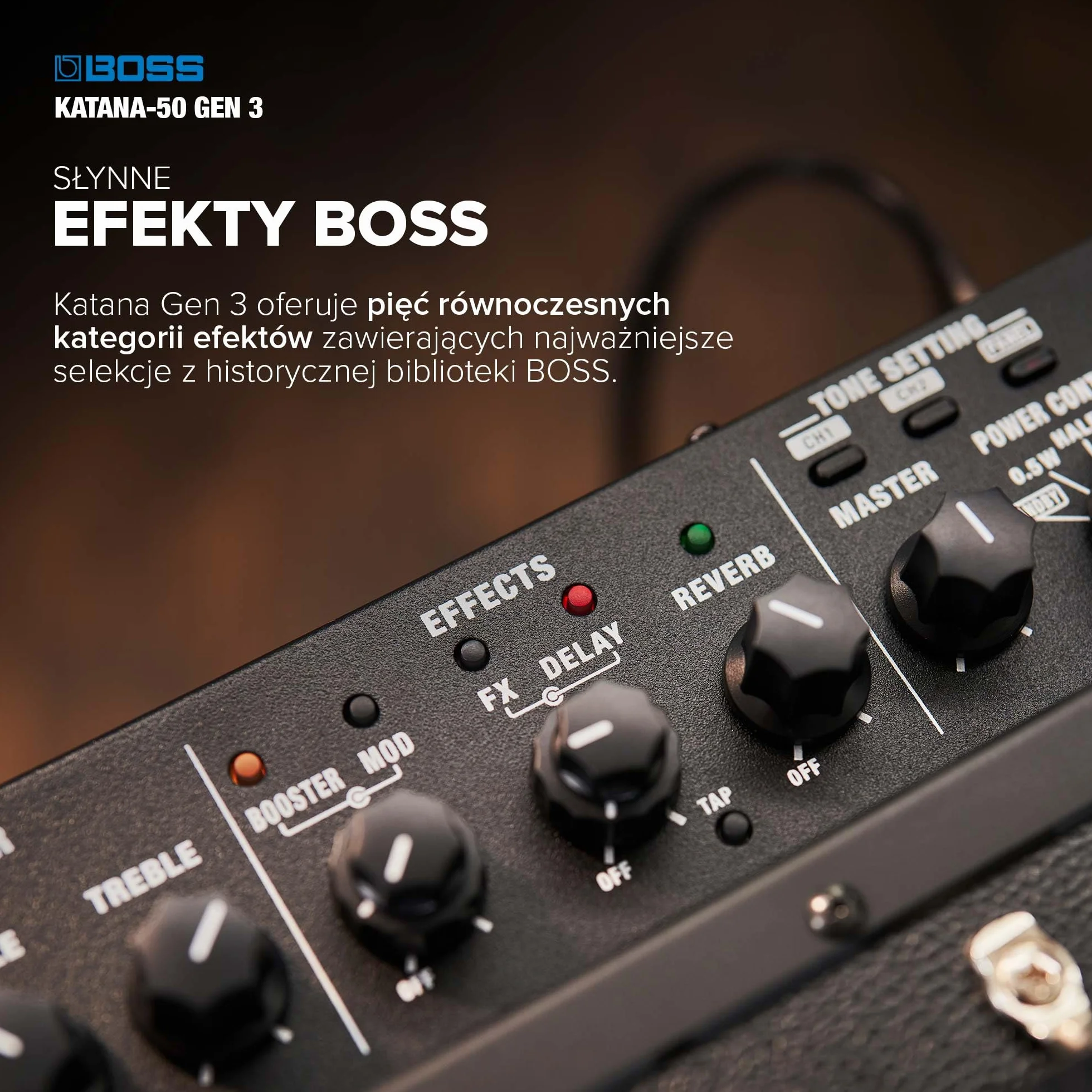 BOSS Katana-50 Gen 3 Wzmacniacz Gitarowy 50-Watowy 12-calowy Głośnik Tube Logic Efekty