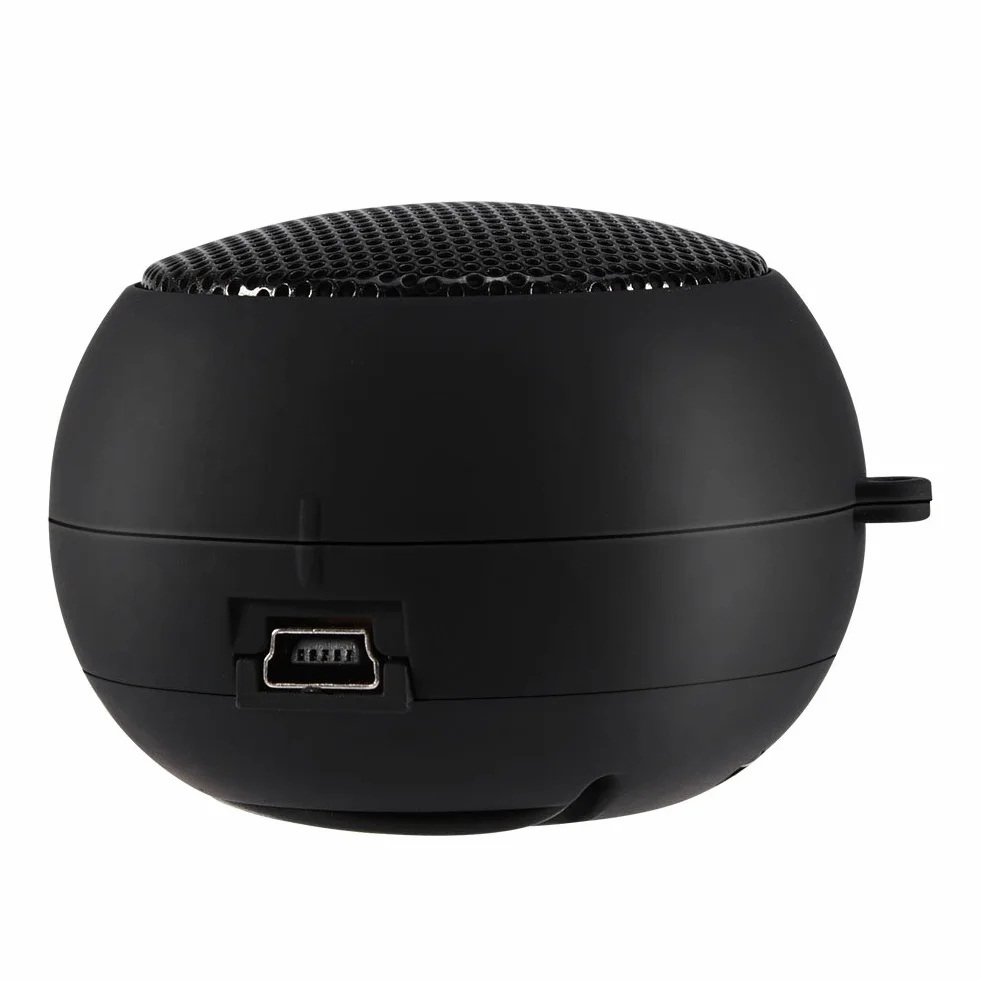 Mini przenośny głośnik głośny podróżny wbudowany akumulator z kablem do ładowania USB 3,5 mm do telefonu komórkowego MP3 PC (czarny)