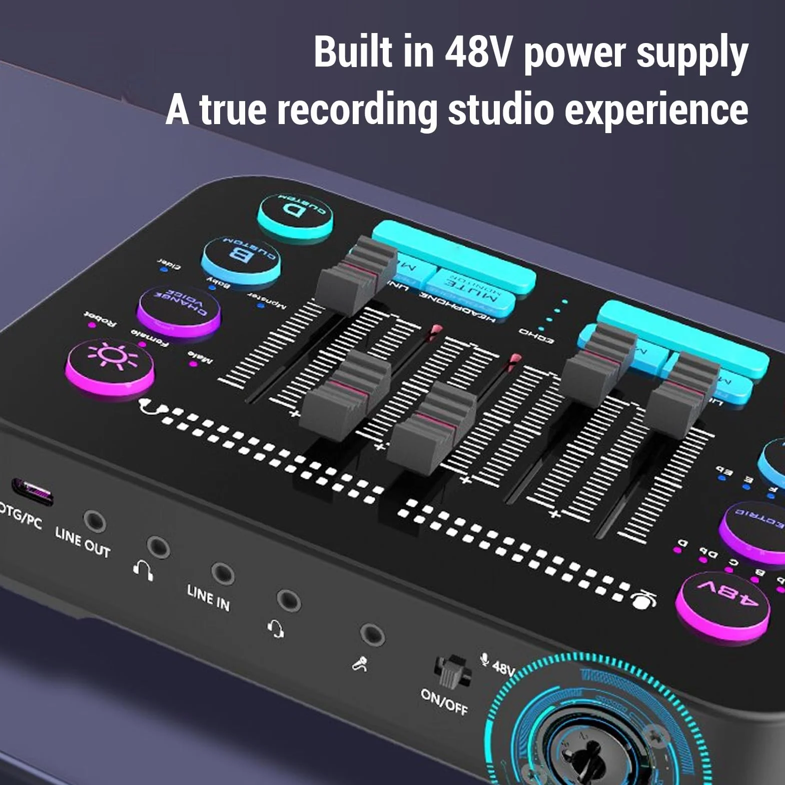 Topiky Pyle Professional Audio Mixer Dźwięk System Konsoli, Bluetooth DJ Mixer, Pakiet Miksera Audio, Mikser na żywo z Pro Przedwzmacniacz, Mikser Dźwiękowy RGB PC