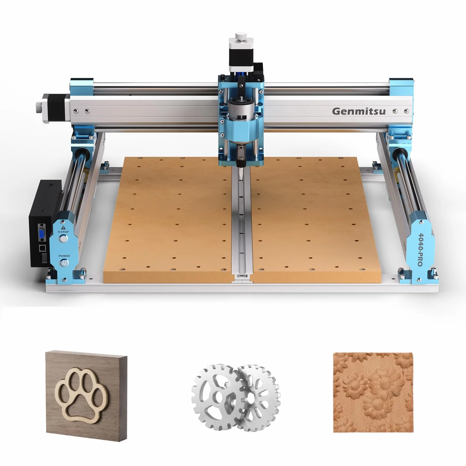 Genmitsu Maszyna CNC 4040-PRO do cięcia drewna akrylowego MDF nylonowego rzeźbienia, sterowanie GRBL, 3-osiowa maszyna do routera CNC, obszar roboczy 400 x 400 x 78 mm