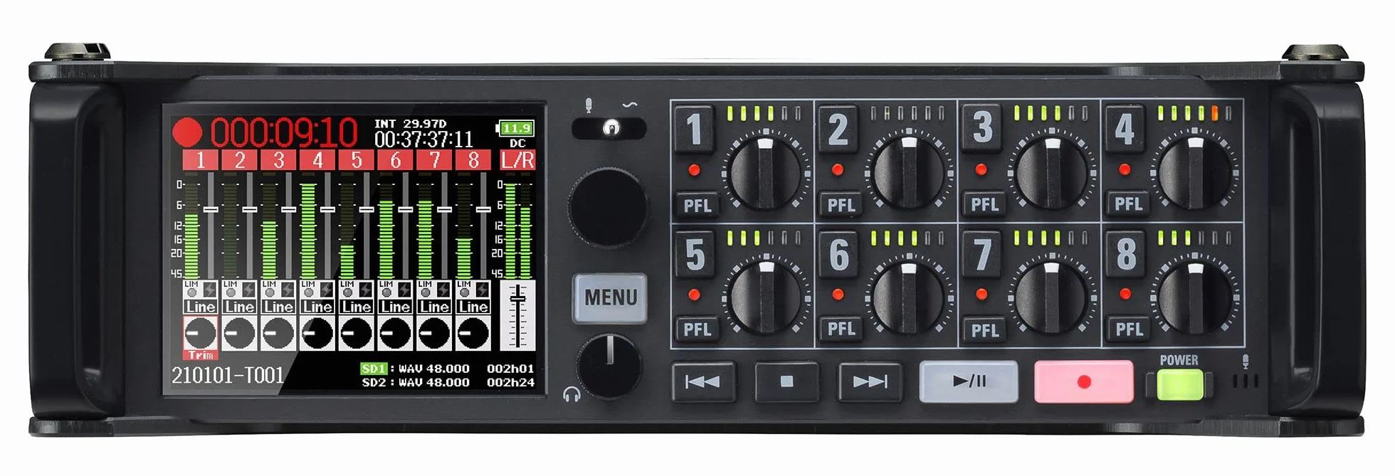 ZOOM F8nPro Field Recorder 8-kanałowy 32-bitowy rejestrator audio czarny