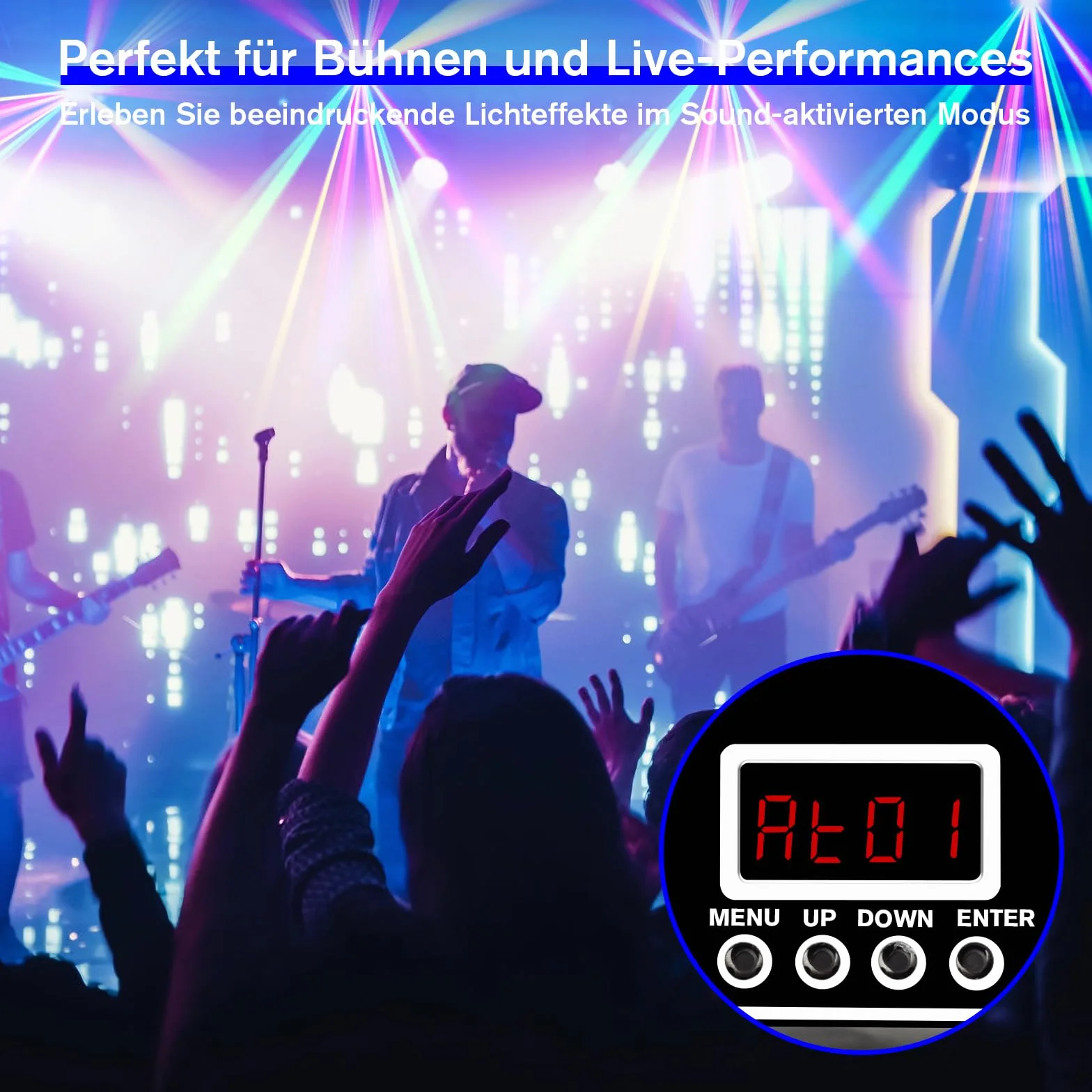 Światło dyskotekowe LED RGB DJ projektor sterowany muzyką DMX T08