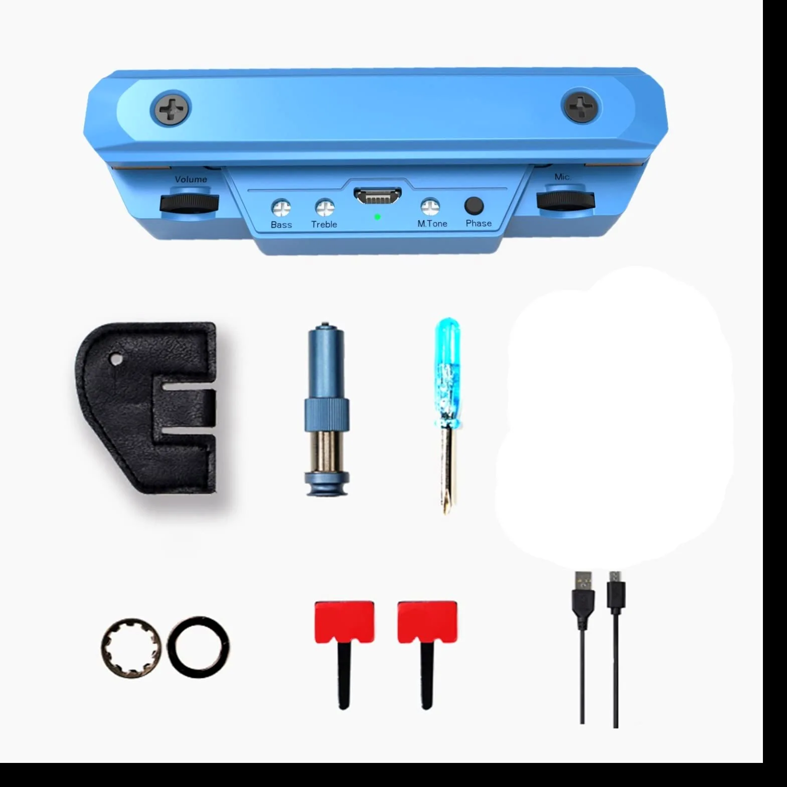 TSTS Gitara Pickup Preamp Soundhole Pickup Z Akcesoriami Control Volume & Tone Do Gitary Akustycznej Odbiór przedwzmacniacza gitary akustycznej (Color : Blue)