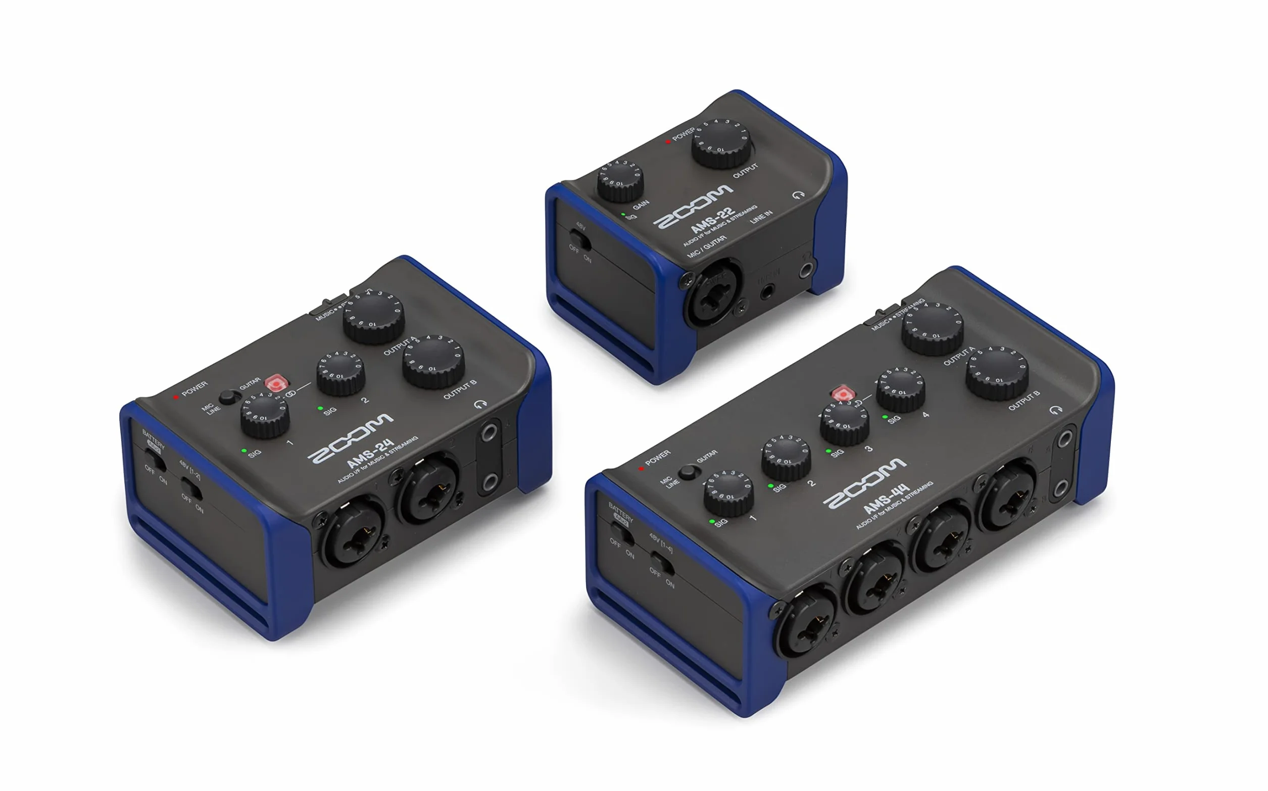 ZOOM AMS-22 Interfejs audio USB do produkcji muzycznej i transmisji na żywo – kompaktowy, mobilny i wszechstronny, 2 wejścia, idealny dla muzyków solowych
