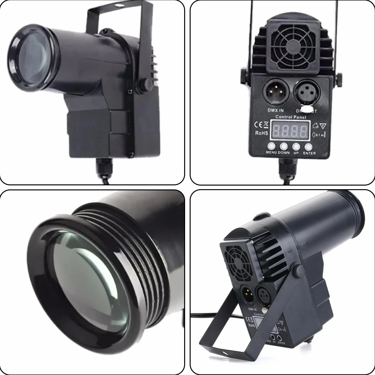 Reflektor punktowy LED, 15 W, reflektor punktowy 3 w 1, do kuli lustrzanej, stopień ochrony IP25, oświetlenie sceniczne, kula dyskotekowa, reflektor dyskotekowy, do baru, klubu, na imprezę, pilot
