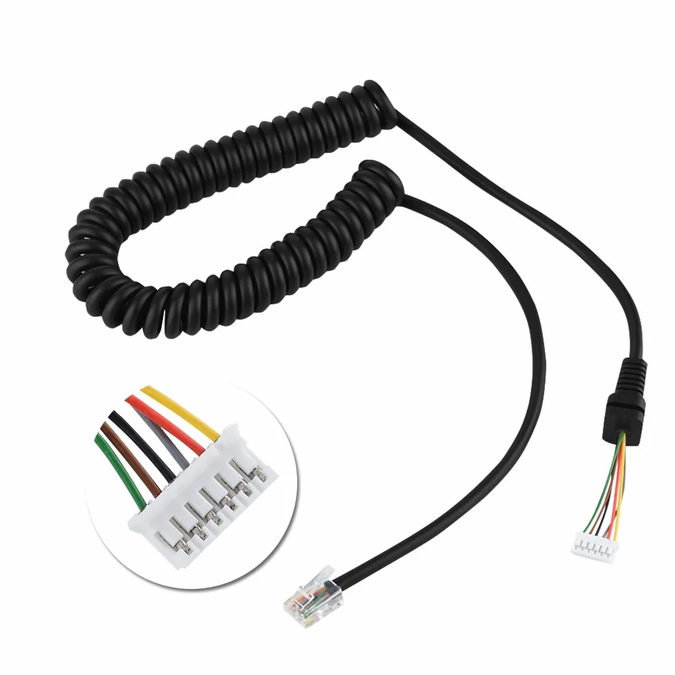 Vbestlife Kabel mikrofonowy do radia samochodowego Linia zamienna do mikrofonu ręcznego do MH-48A6J, FT-7800, FT-8800, FT-8900, FT-7100M, FT-2800M, FT-8900R