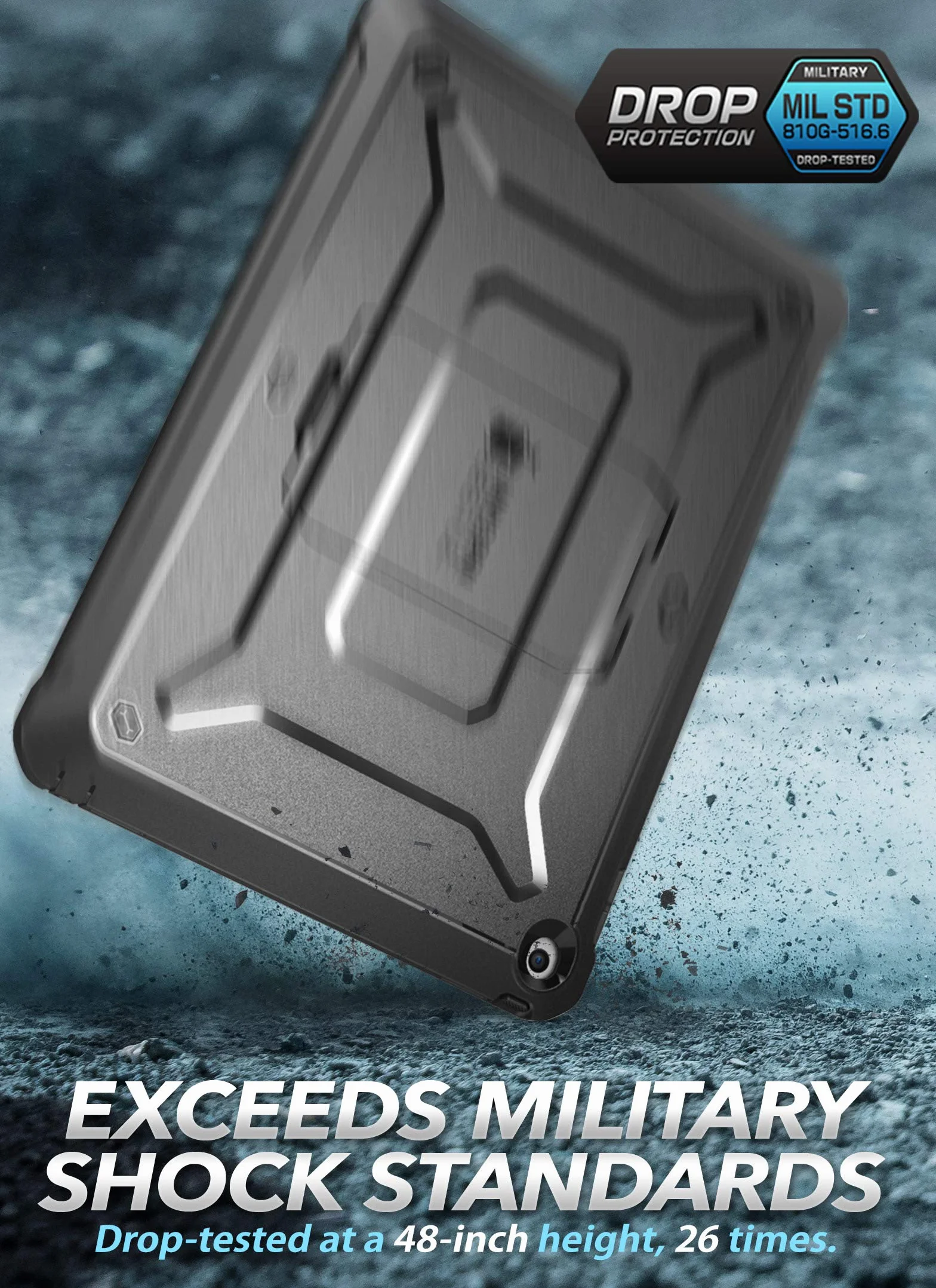 SUPCASE Etui z serii Unicorn Beetle Pro do iPada 10,2 (2021/2020/2019), z wbudowaną osłoną ekranu do iPada 9. generacji, 8. generacji, 7. generacji, (czarne)