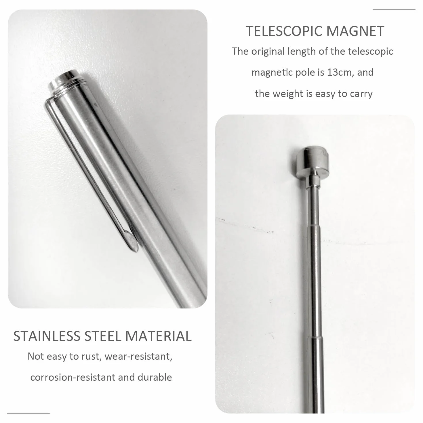 Teleskopowy drążek magnetyczny 63 cm - przenośne narzędzie do odzyskiwania - wysuwany magnes metalowy