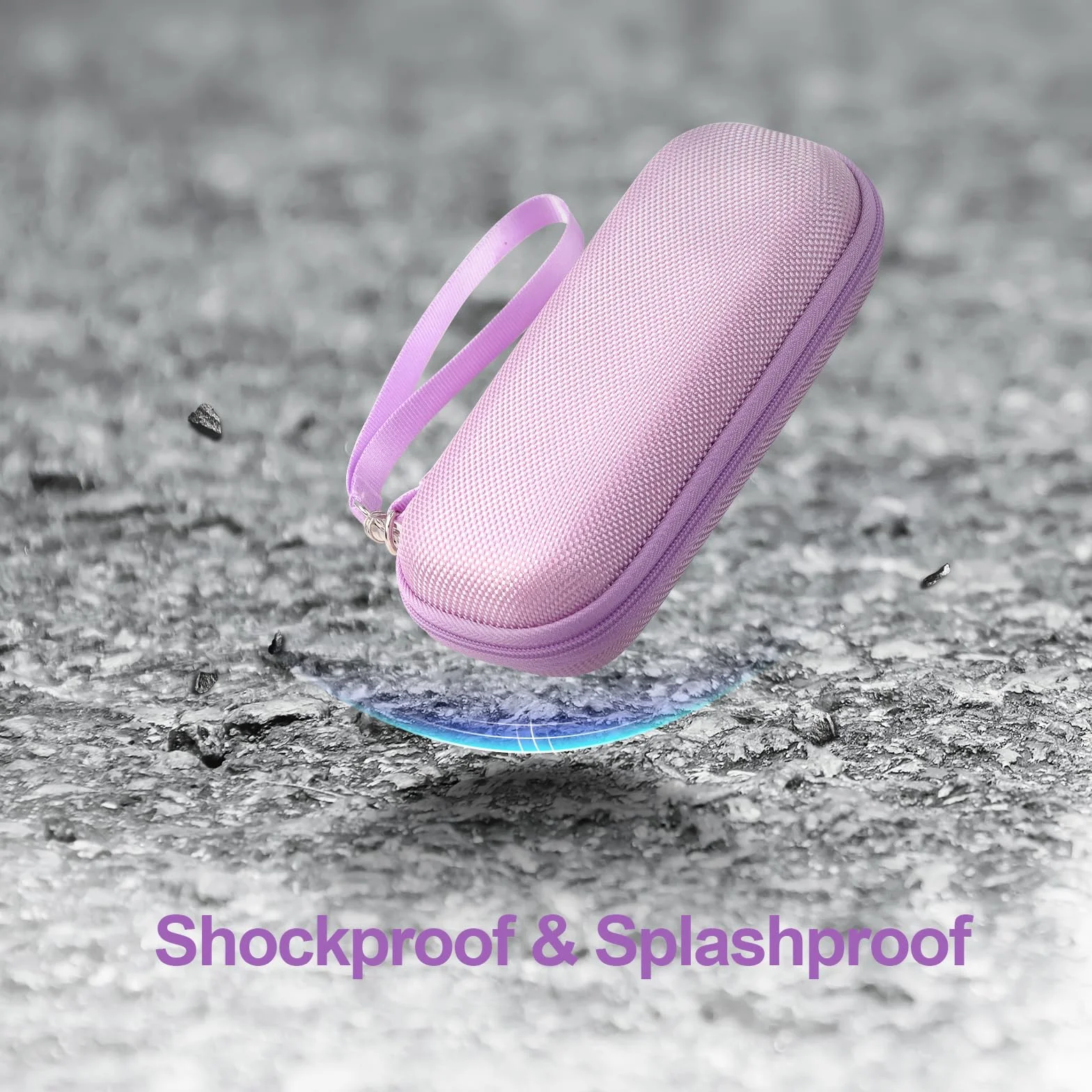 AGPTEK Twarde etui EVA do cyfrowego dyktafonu i MP3, odporne na wstrząsy i wodoodporne etui ochronne do przechowywania i ochrony MP3/słuchawek, kompatybilne z dużym ekranem 2,4 cala MP3, fioletowe