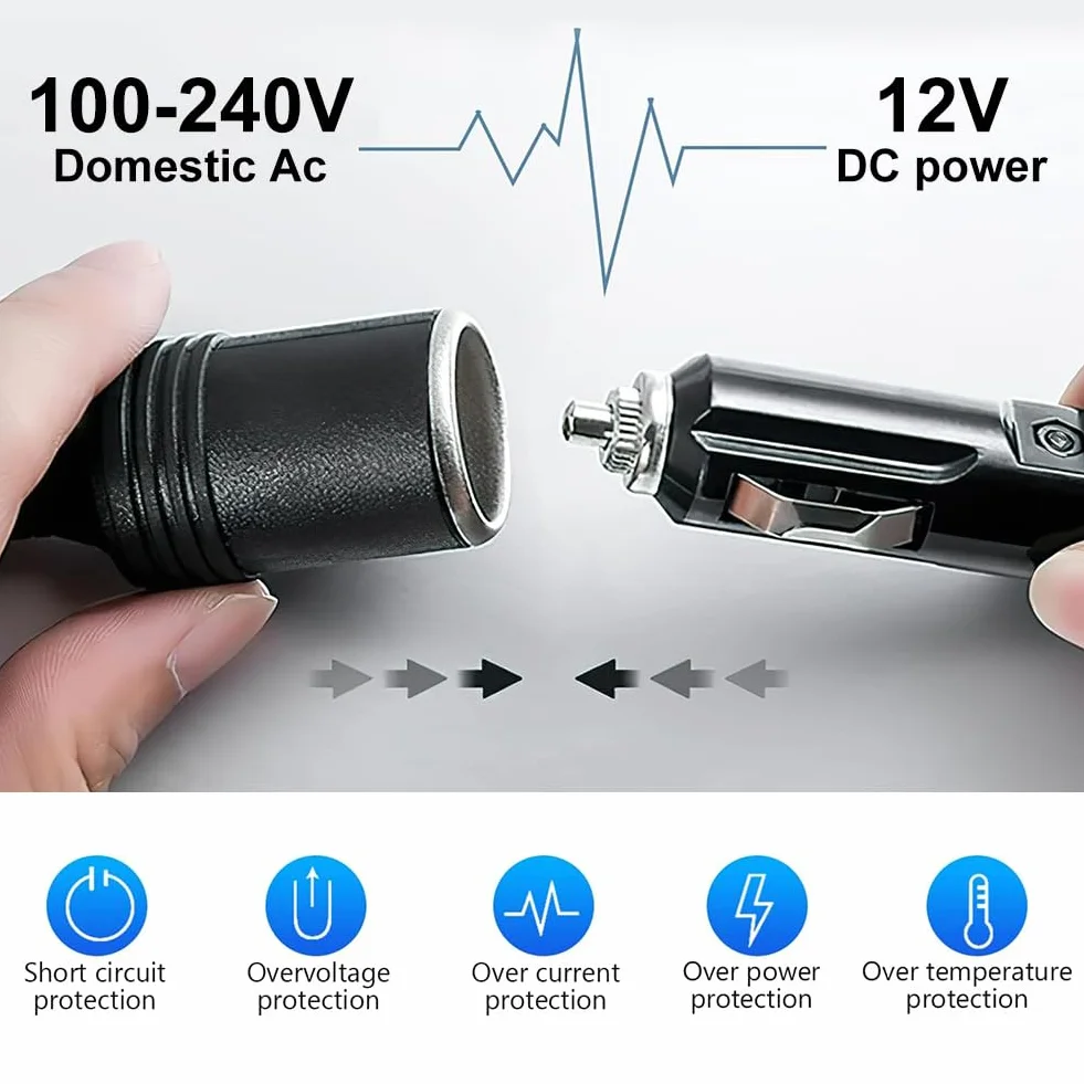 Adapter samochodowy, zasilacz sieciowy, gniazdo zapalniczki samochodowej, 12 V/2 A