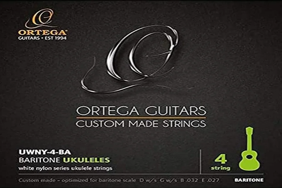 Ortega Guitars Struny do ukulele barytonowego – seria strun wykonanych na zamówienie – nylon/posrebrzane (UWNY-4-BA)