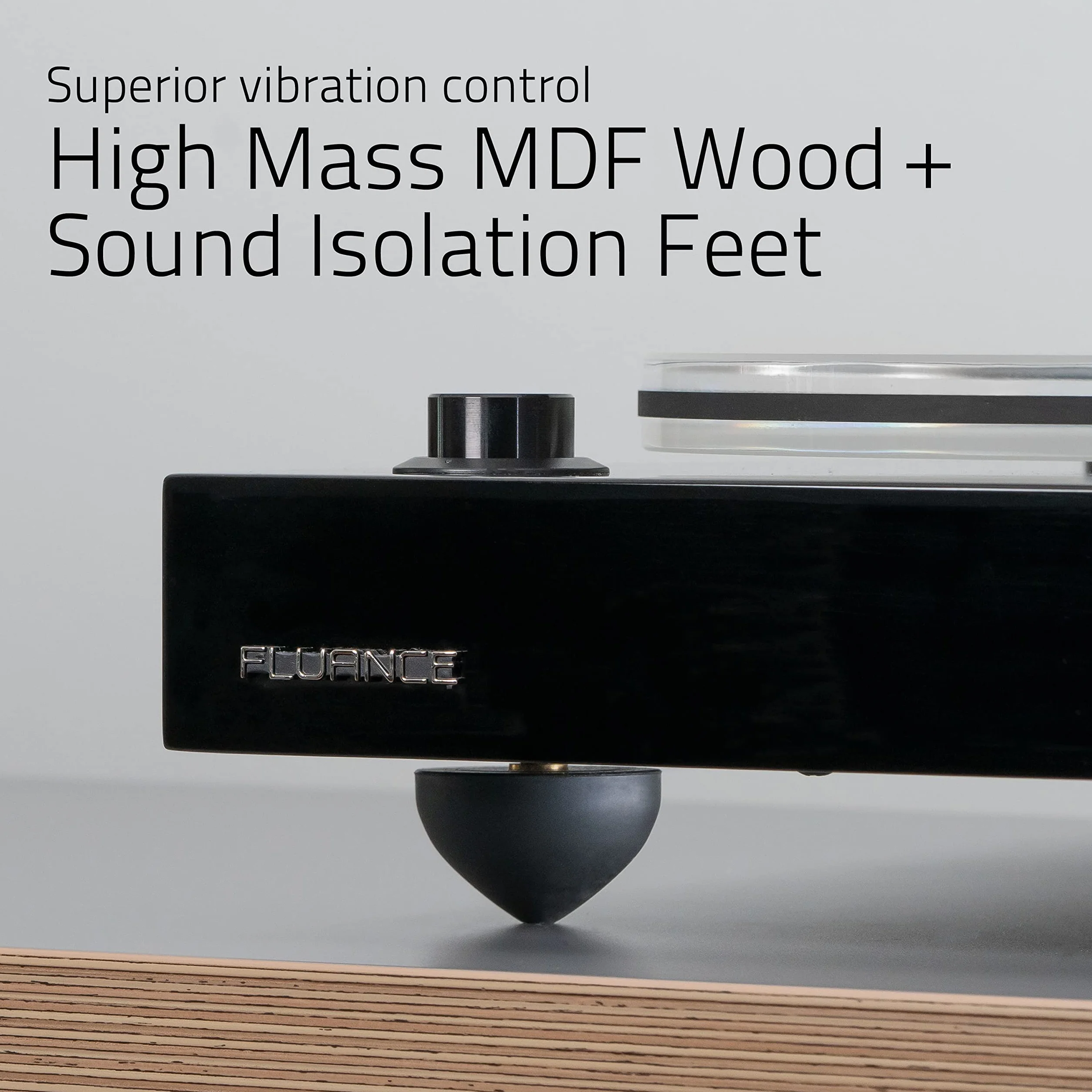 Fluance RT85 Referenz High Fidelity Vinyl Plattenspieler mit Ortofon 2M blauer Kartusche, Acrylplatte, Geschwindigkeitsregelungsmotor, Massivholzsockel, Vibrationsisolationsfüße, Klavierschwarz
