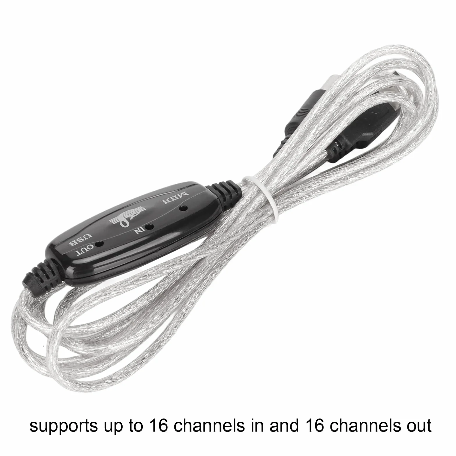 Kabel MIDI na USB Konwerter PC na Syntezator Studio Muzyczne Klawiatura Interfejs Kabel Wtyczka Kontroler Kabel Adaptera 16 Kanałów Komputer Laptop Wsparcie i Mac.
