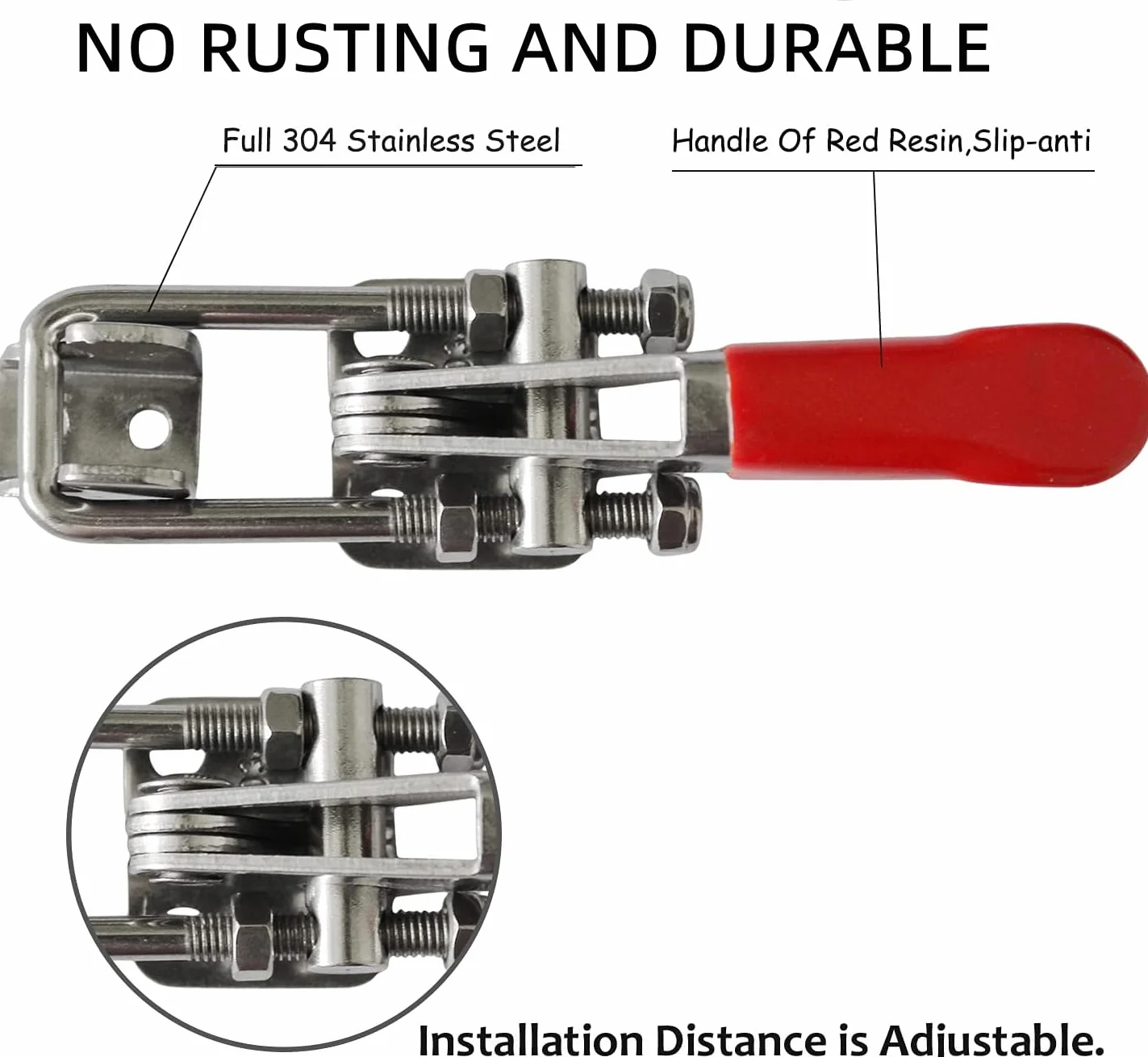 Push Pull Regulowany Zacisk Kolanowy, Narzędzie Ręczne Quick Release Stal Nierdzewna 304 Samozamykająca Się Klamra W Kształcie Litery U Typ Zatrzasku Szybkozaciskowy Zacisk Kolanowy Siła Zacisku 163 K
