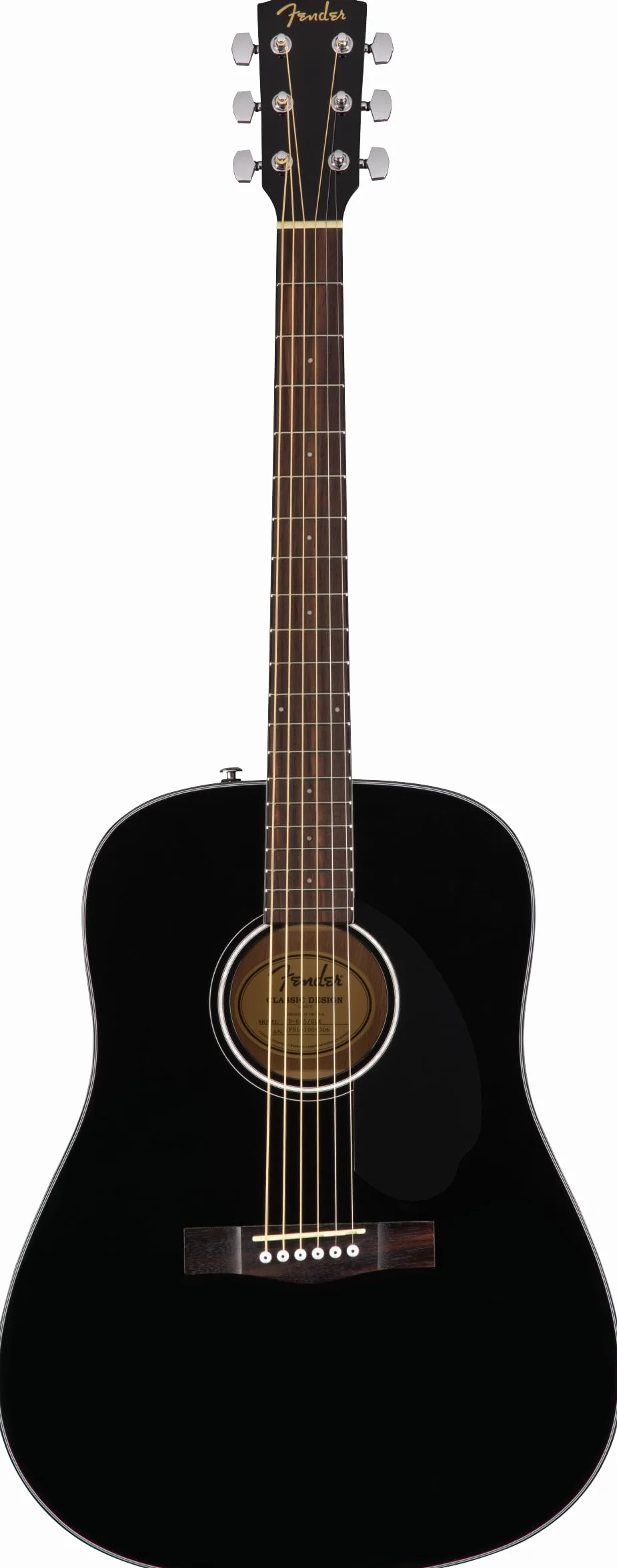 Fender Gitara akustyczna CD-60S Dreadnought, podstrunnica orzechowa, czarna, w zestawie bezpłatne lekcje wirtualne