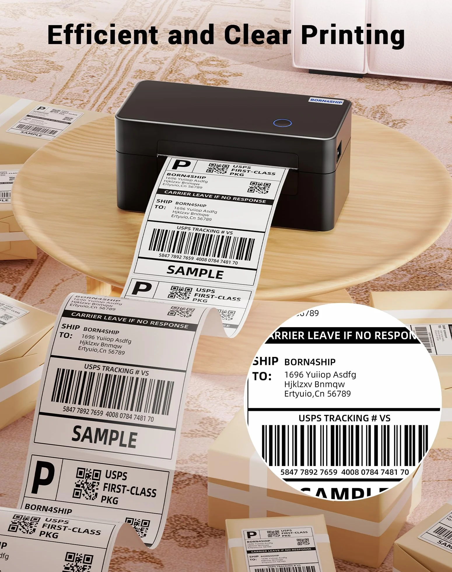 4x6 Drukarka etykiet DHL, drukarka etykiet wysyłkowych USB, termiczna drukarka etykiet kompatybilna z Etsy, Ebay, Amazon, nadaje się do małych paczek wysyłkowych (tylko połączenie USB)