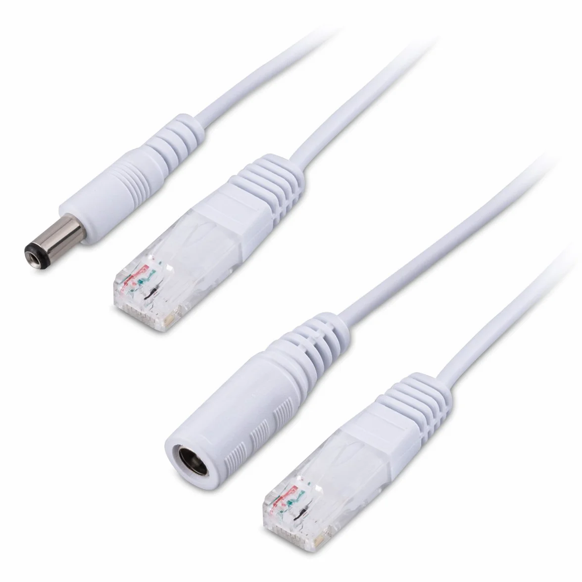 kwmobile Pasywny adapter PoE - zestaw kabli Power over Ethernet, wtryskiwacz PoE i rozdzielacz PoE z wtyczką RJ45 do kamery sieciowej