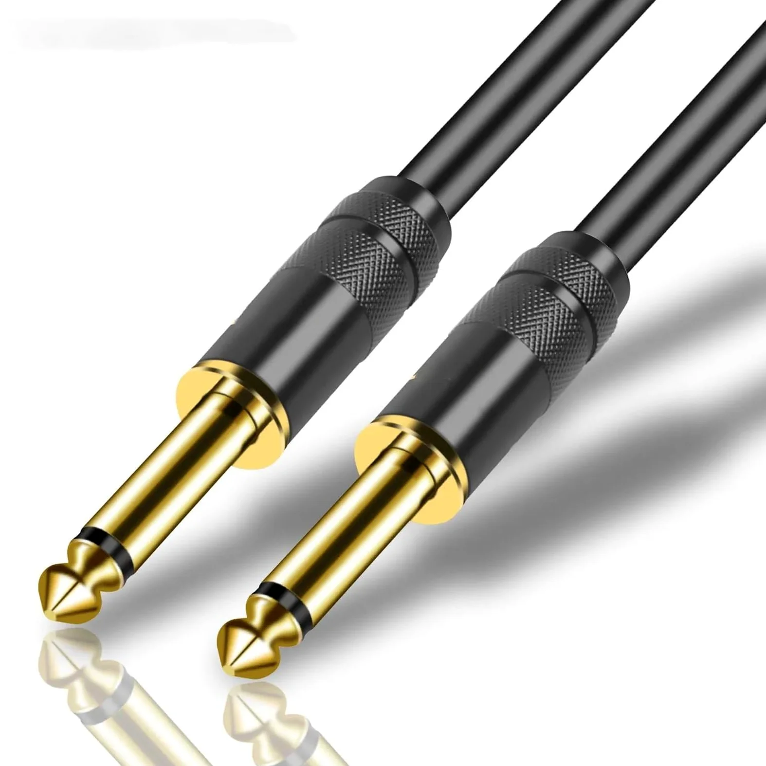Kabel instrumentowy 1/4 Cala Prosty Kabel Instrumentalny 6,35 Mm Stereo Profesjonalny Kabel Gitarowy Do Gitary Basowej Wzmacniacza Klawiatury(Pack of 2,8m)
