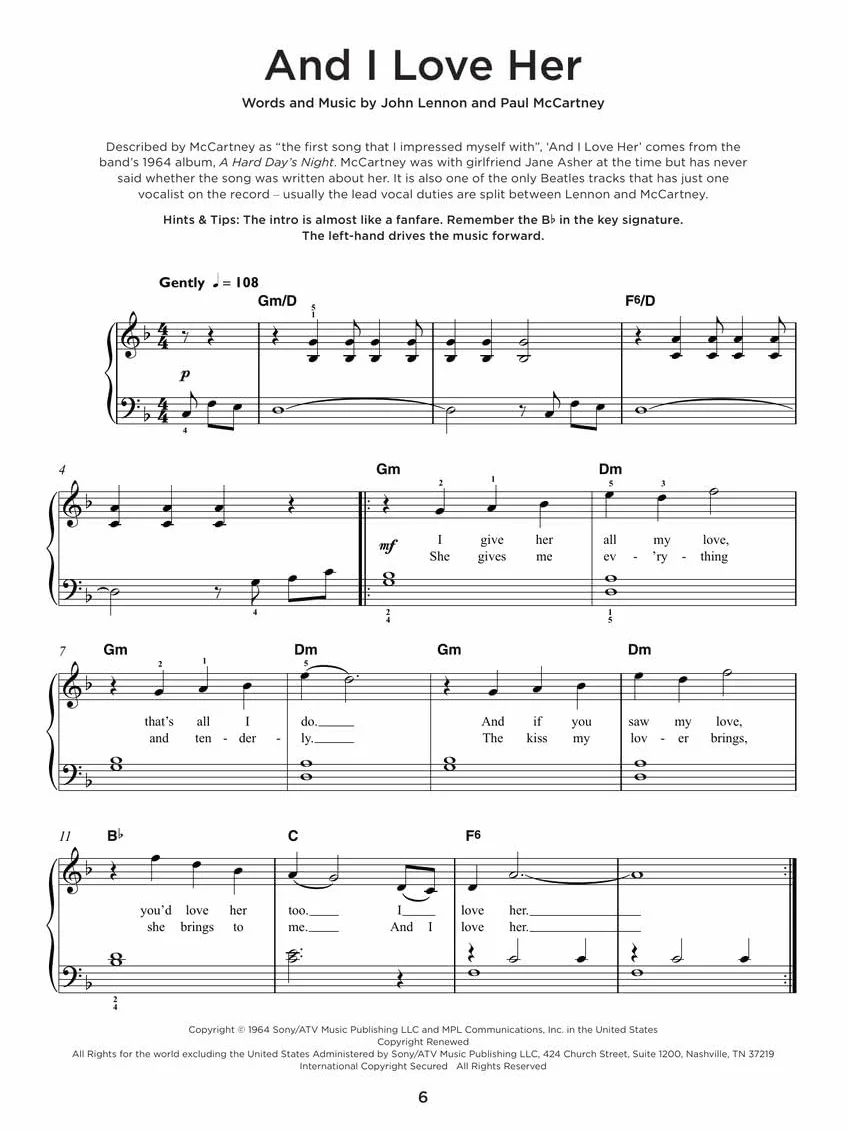 Really easy piano : the beatles collection - 40 titres -