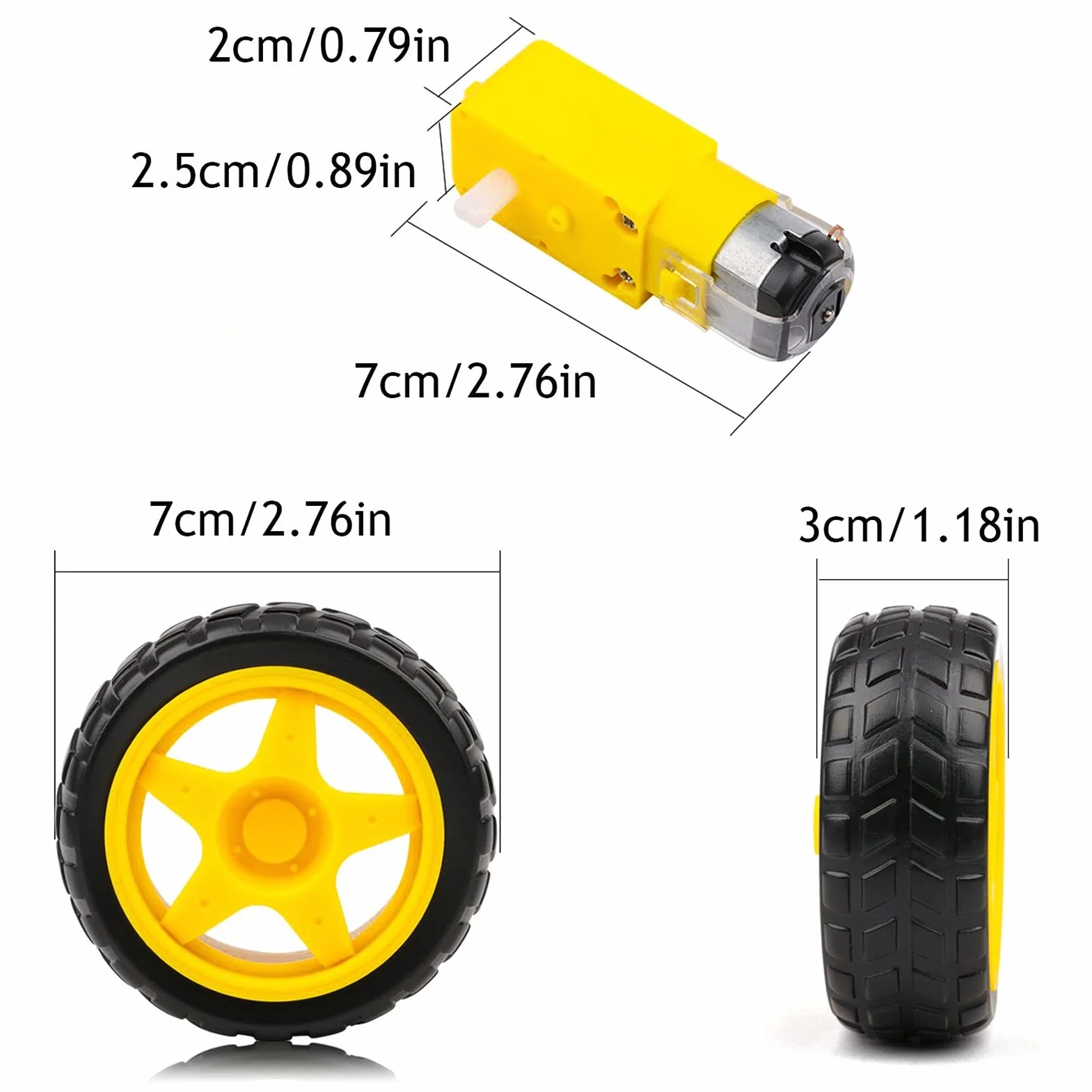 micro motor,4pcs TT Magnetic Gearbox Engine,3-6V Plastic TT Motor Tire Wheel,Dual Shaft Gear Motor,DC Motor Wheel Kit for Robot Smart Car