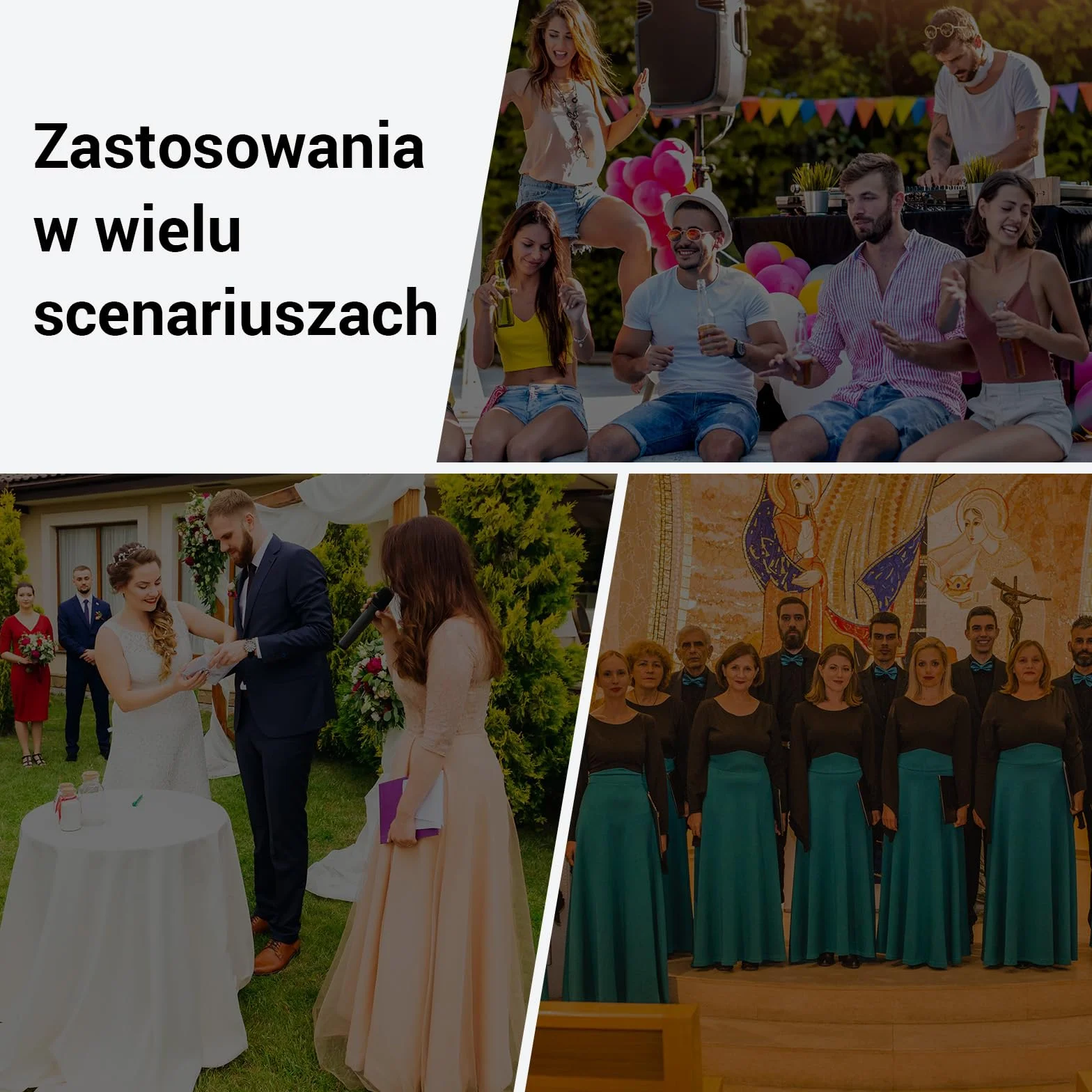 TONOR Bezprzewodowy System Mikrofonów 4x5-kanałowy Ręczny Mikrofon Dynamiczny z Odbiornikiem UHF 60M