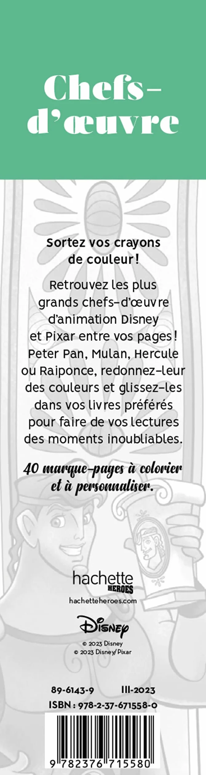 Marque-pages Chefs d'oeuvre: Marque-pages à colorier