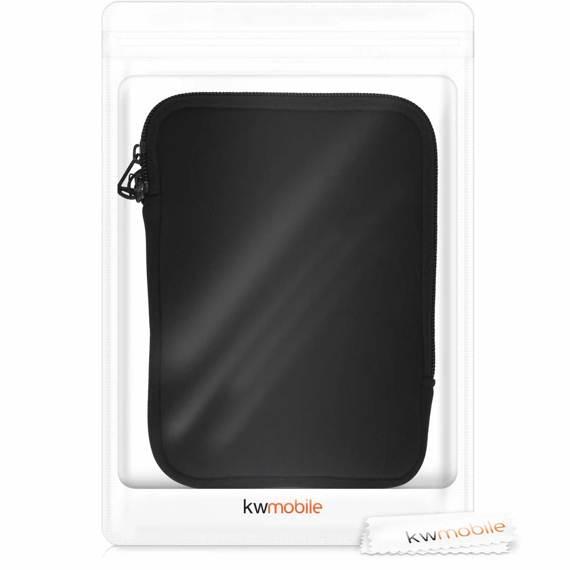 kwmobile Neoprenowe etui na czytnik e-booków rozmiar 15.2 cm – uniwersalne etui na e-booki z zamkiem błyskawicznym – czarne