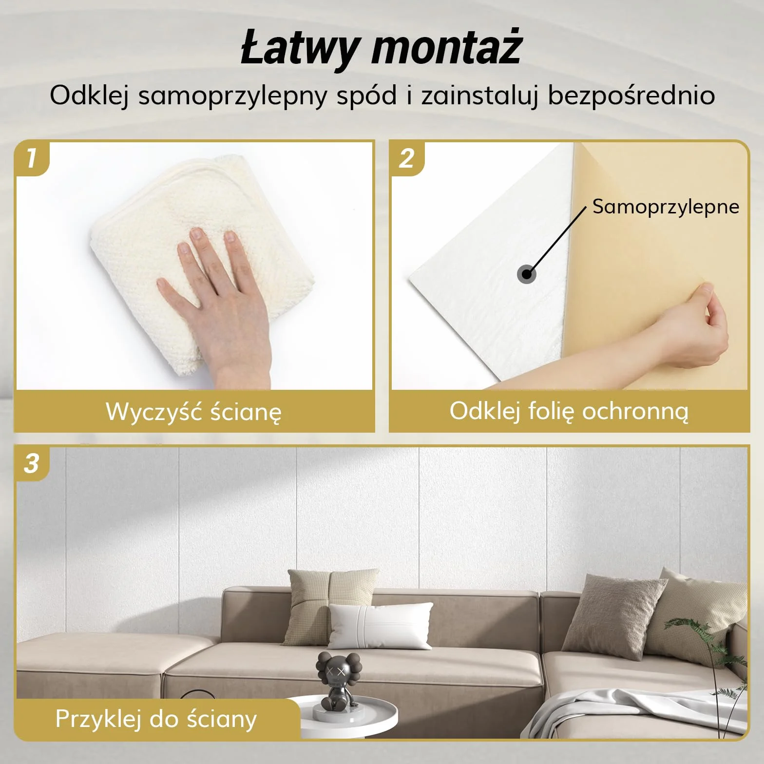 TONOR Pakiet 4 Paneli Akustycznych, 120 x 60 x 0,9 cm, w Pełni Samoprzylepne Panele Akustyczne, Panele Redukujące Hałas i Echo, Panele Akustyczne do Studiów, Domów, Biur, Biały