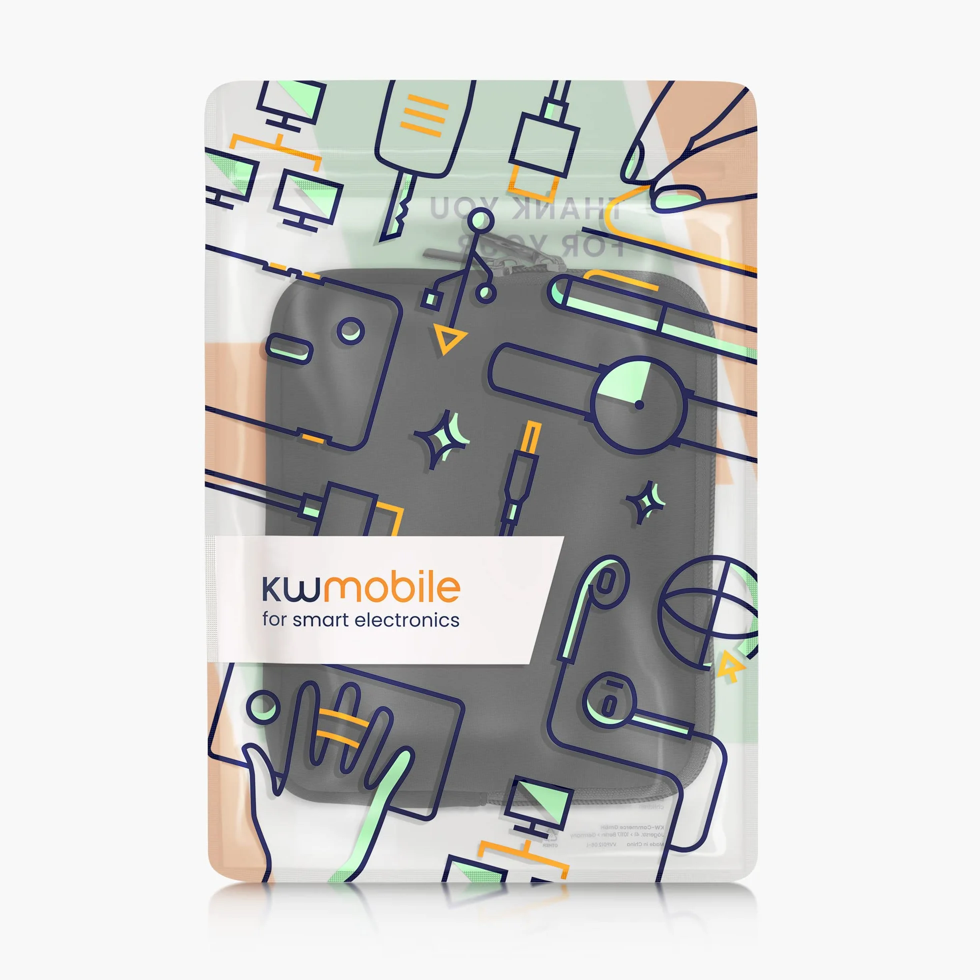 kwmobile pokrowiec ochronny do czytnika e-czytników - Etui ochronne 17,5 x 14,7 cm do neoprenowego e-czytnika - Czarny