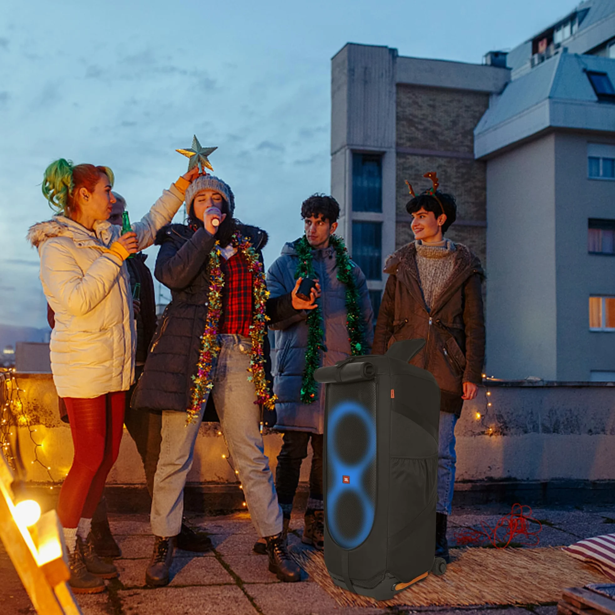 OUUTMEE Etui na głośniki kompatybilne z JBL Party Box (kompatybilne z JBL PartyBox 710)