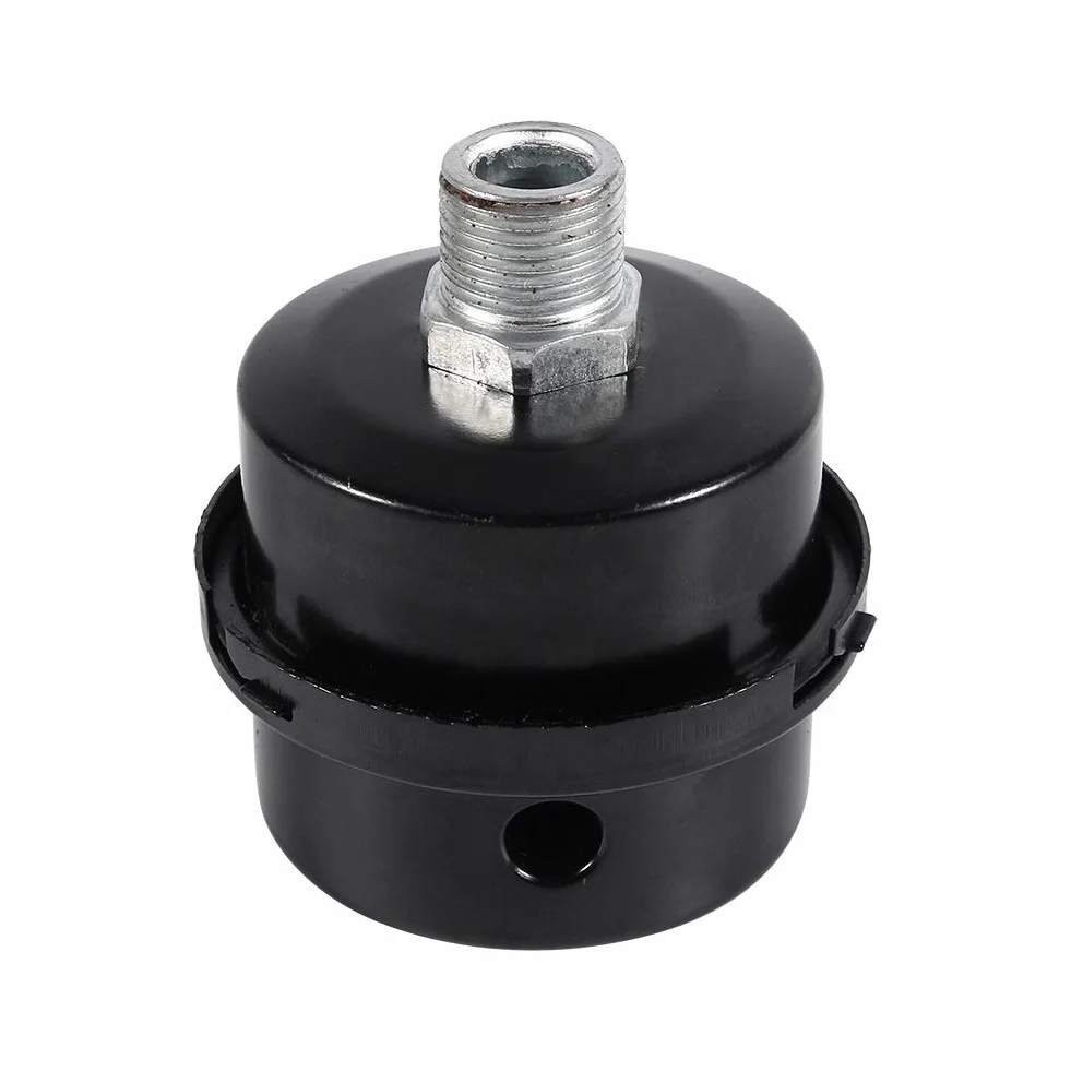 Nikou Części filtra oleju sprężarki powietrza tłumik, 3/8" 16 mm metalowy tłumik gwint dolotowy sprężarki powietrza do części zamiennych sprężarki powietrza filtr powietrza