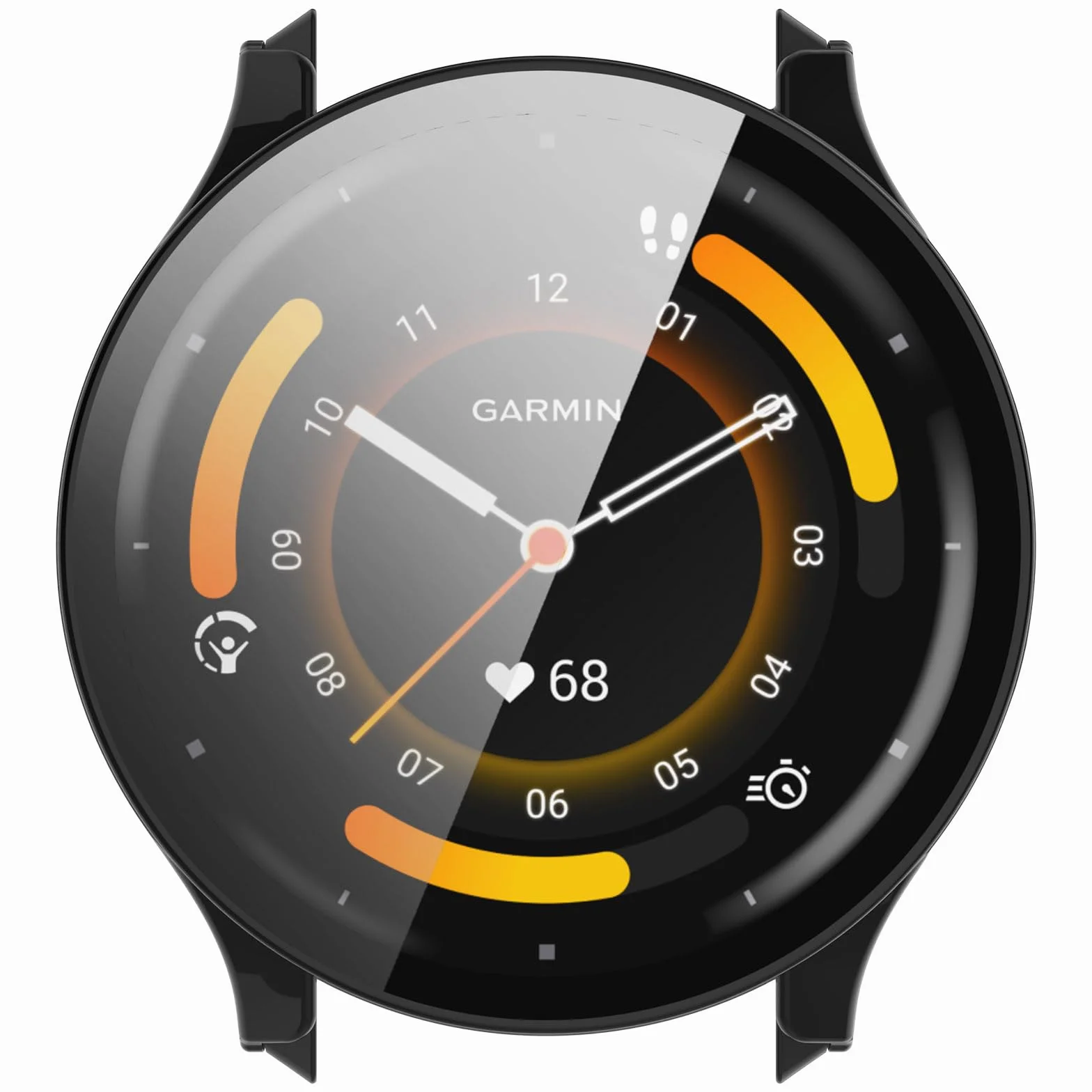 GIOPUEY 2-pak etui kompatybilne z Garmin Venu 3 45 mm, szklana folia ochronna + twarda plastikowa ramka, osłona Garmin Venu 3 45 mm - czarne + czarne