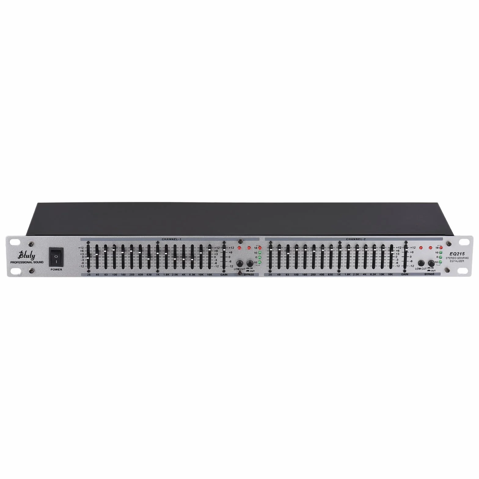Btuty EQ-215 Dual Channel 15-pasmowy korektor 1U do montażu na stojaku 2-kanałowy stereo graficzny