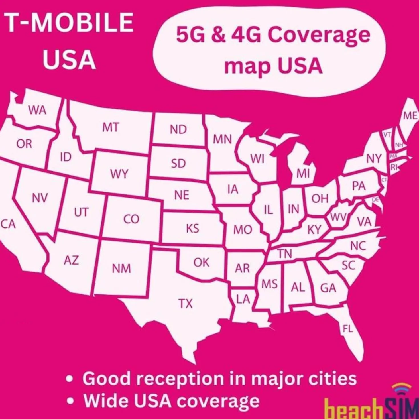 T-Mobile USA SIM Karta Nieograniczone Dane, Telefonia i SMS (USA – 9 dni)