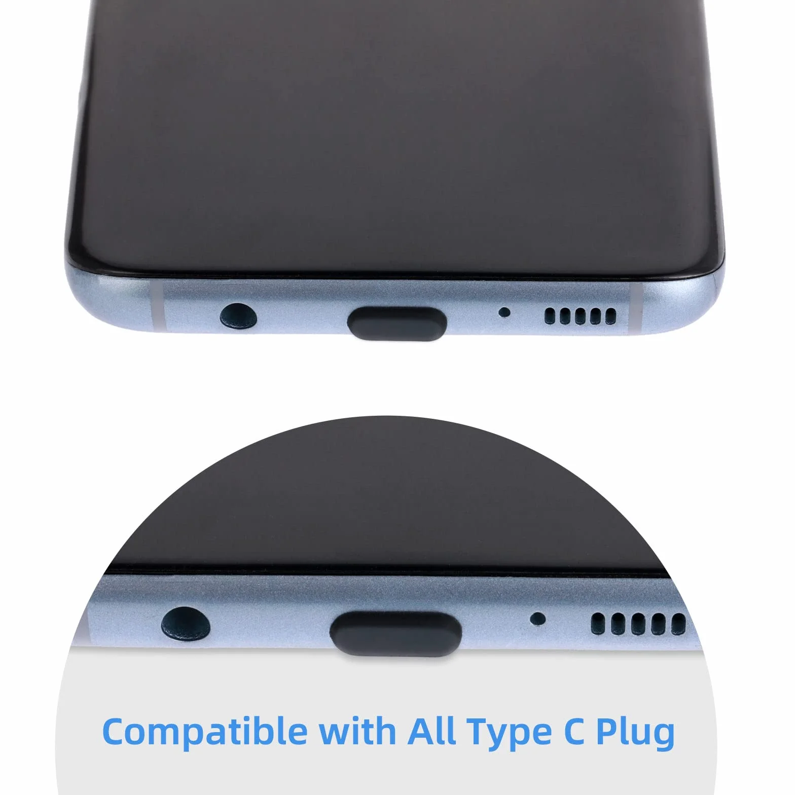 Giantree Zestaw 25 sztuk wtyczek antypyłowych typu C, silikonowe antypyłowe osłony do portu ładowania USB C, osłony antypyłowe na wtyki typu C, zatyczki do smartfonów i laptopów