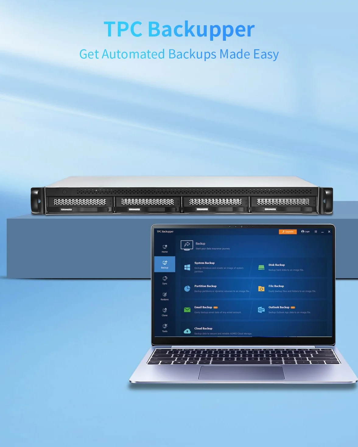 TERRAMASTER D4-320U Zewnętrzna obudowa dysku twardego - 4-dyskowa 1U Ultrakrótka montaż w racku USB 3.2 Gen2 10Gbps Type-C Direct Attached Storage obudowa Hot Swappable Plug and Play (Bez dysków)