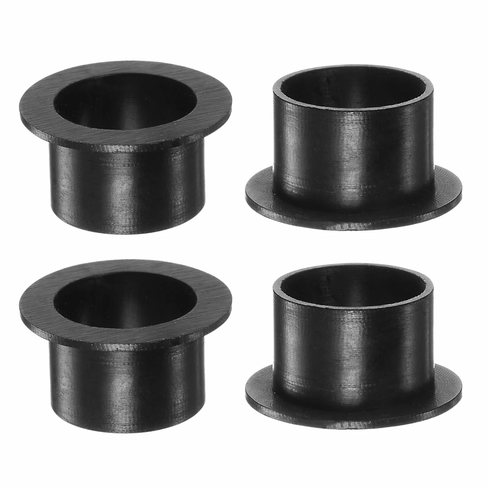 QUARKZMAN 4 szt. tuleja kołnierzowa łożysko 15,1 mm otwór 17 mm AD 12 mm długość nylonowe tuleje do wału czarne