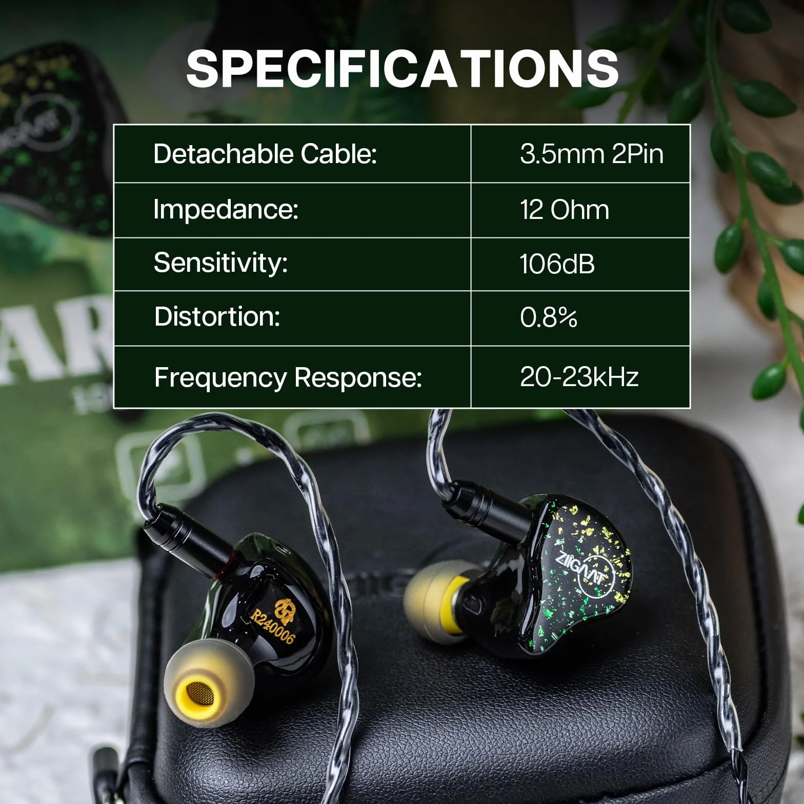 Linsoul ZiiGaat x HBB: Arcadia In Ear Monitor, hybrydowe słuchawki IEM 1DD+2BA, przewodowe słuchawki do gier, profesjonalne izolujące dźwięk monitory douszne z odłączanym kablem IEM dla muzyków