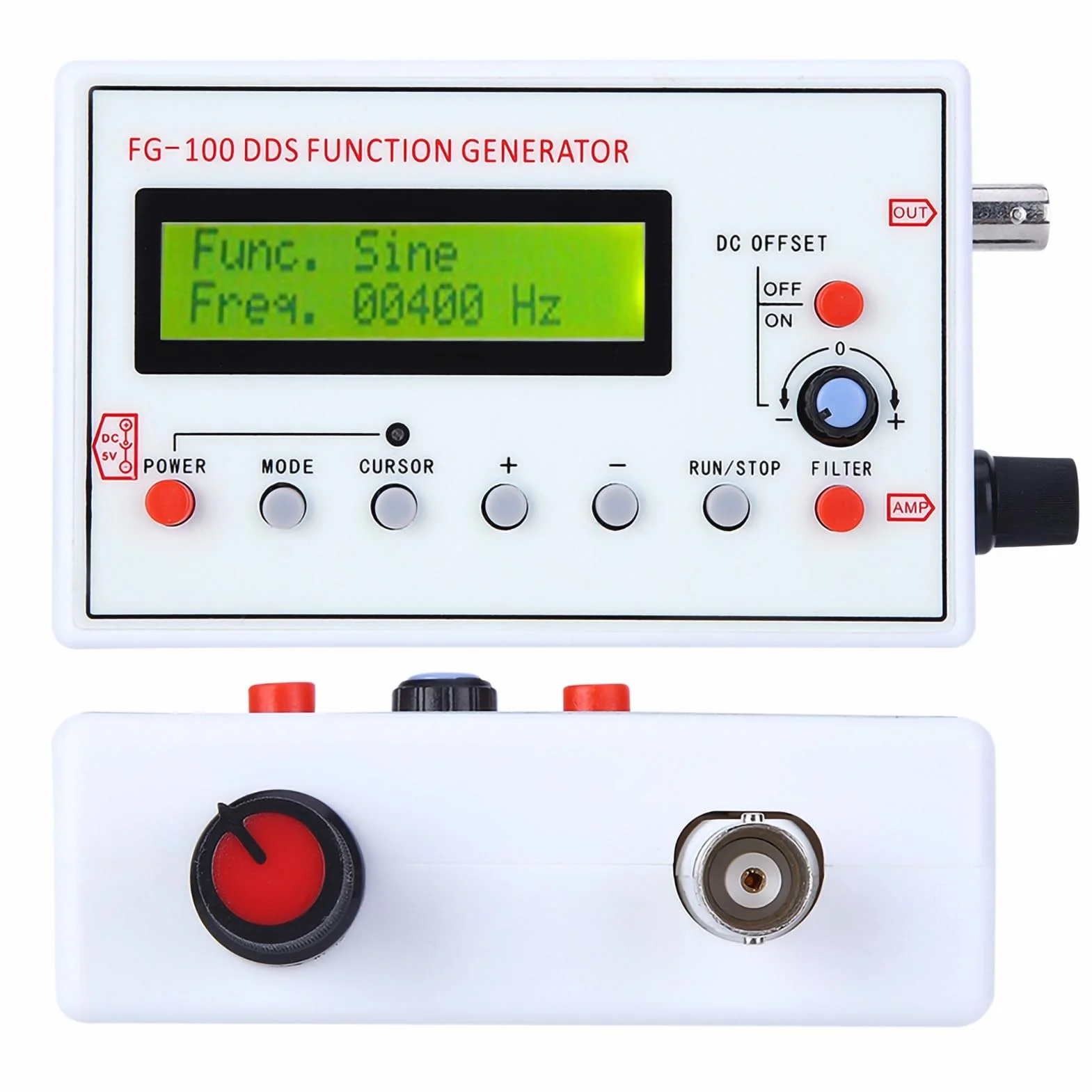 FG-100 Generator Funkcyjny DDS 1HZ-500KHz Generator Sygnału Funkcjonalnego Licznik Stabilna częstotliwość Sinusoidalny Trójkąt Kwadratowy Przebieg Piłokształtny